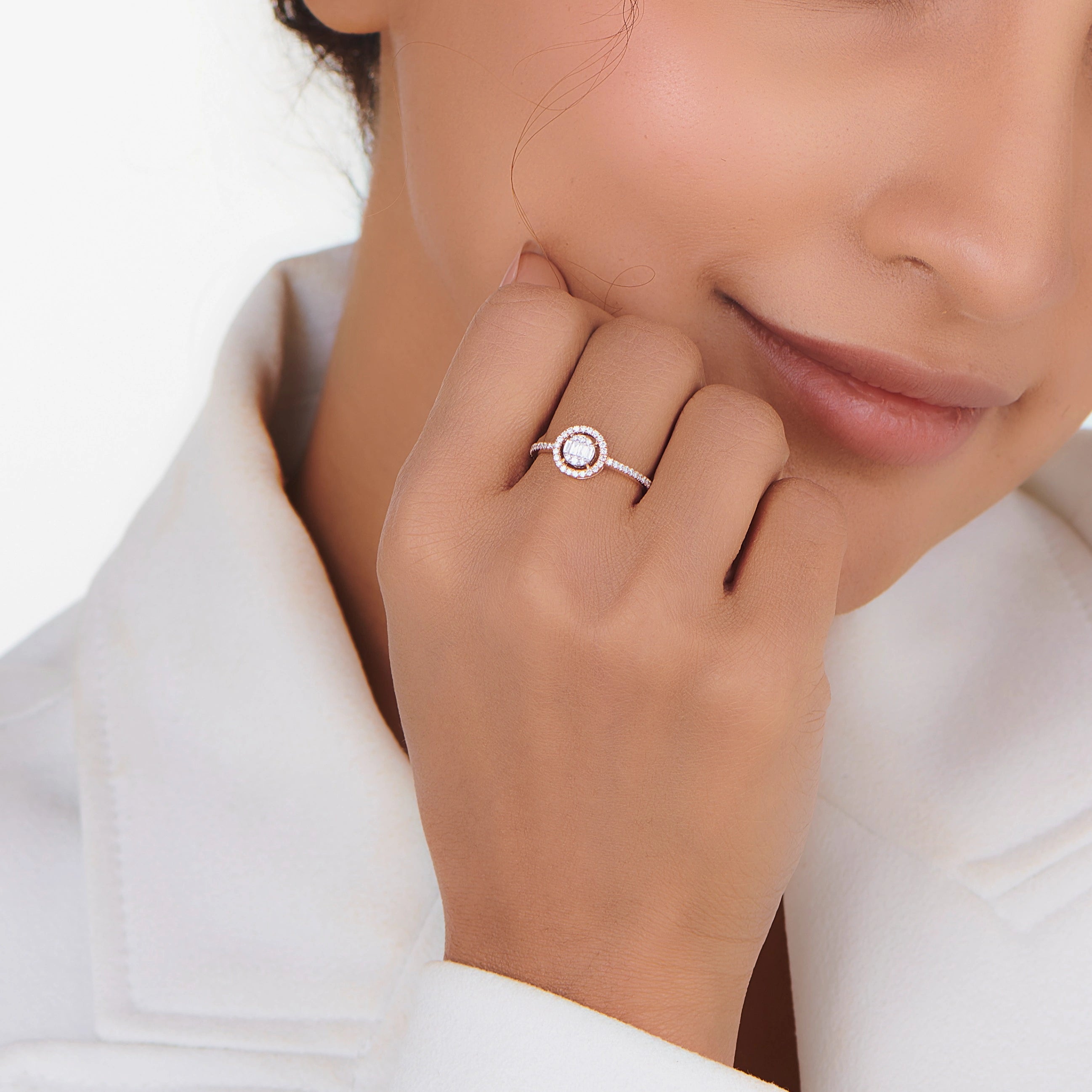 Signature Extra Small Round Pave Solitaire Ring