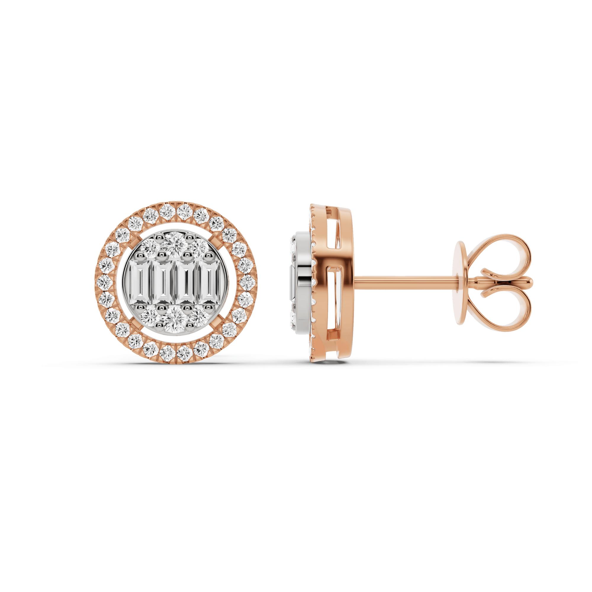 Signature Small Round Pave Solitaire Earrings