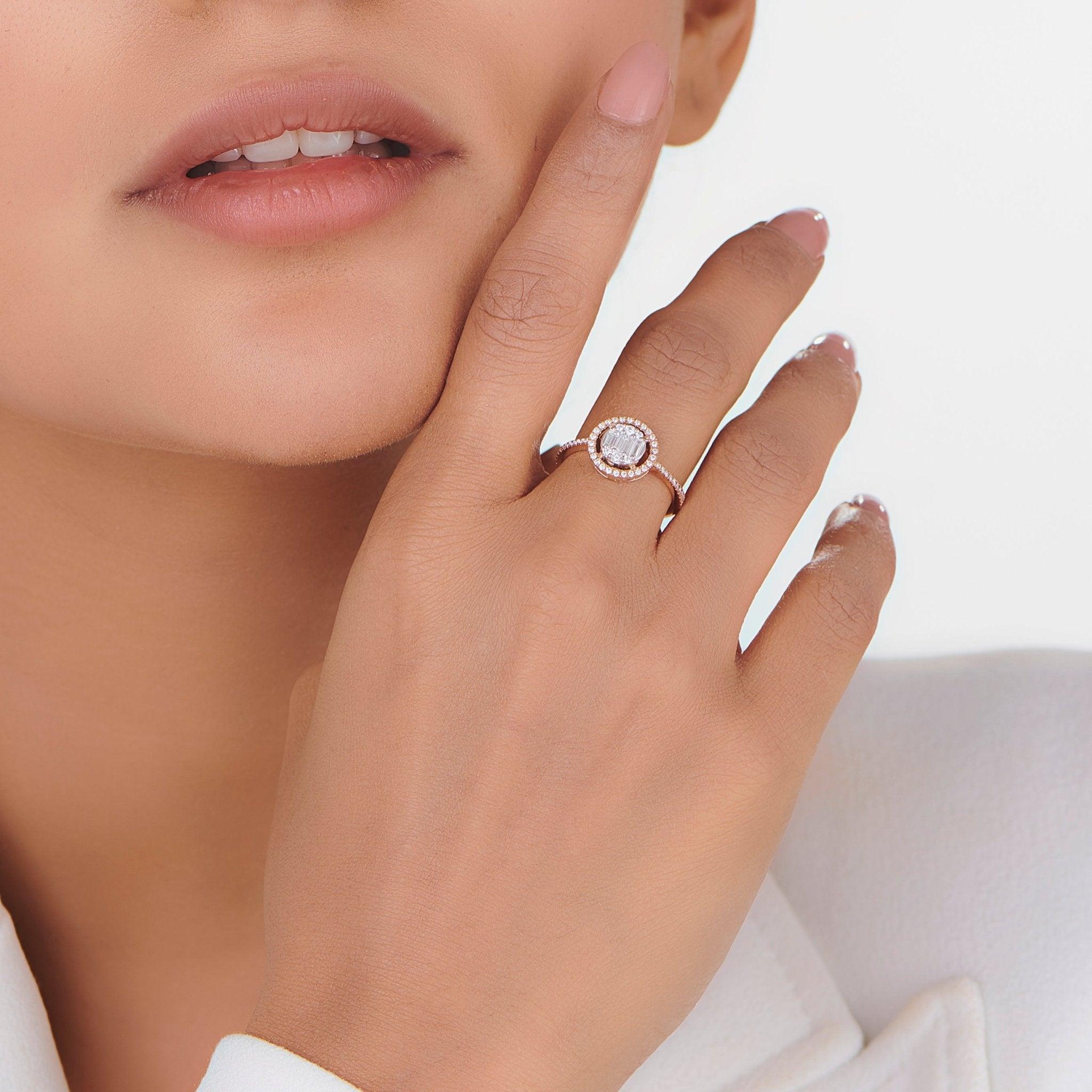 Signature Small Round Pave Solitaire Ring