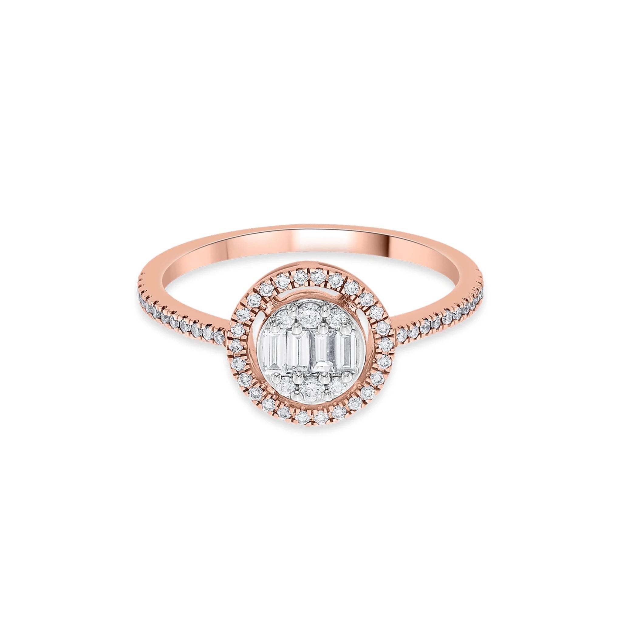 Signature Small Round Pave Solitaire Ring - Zen Diamond India