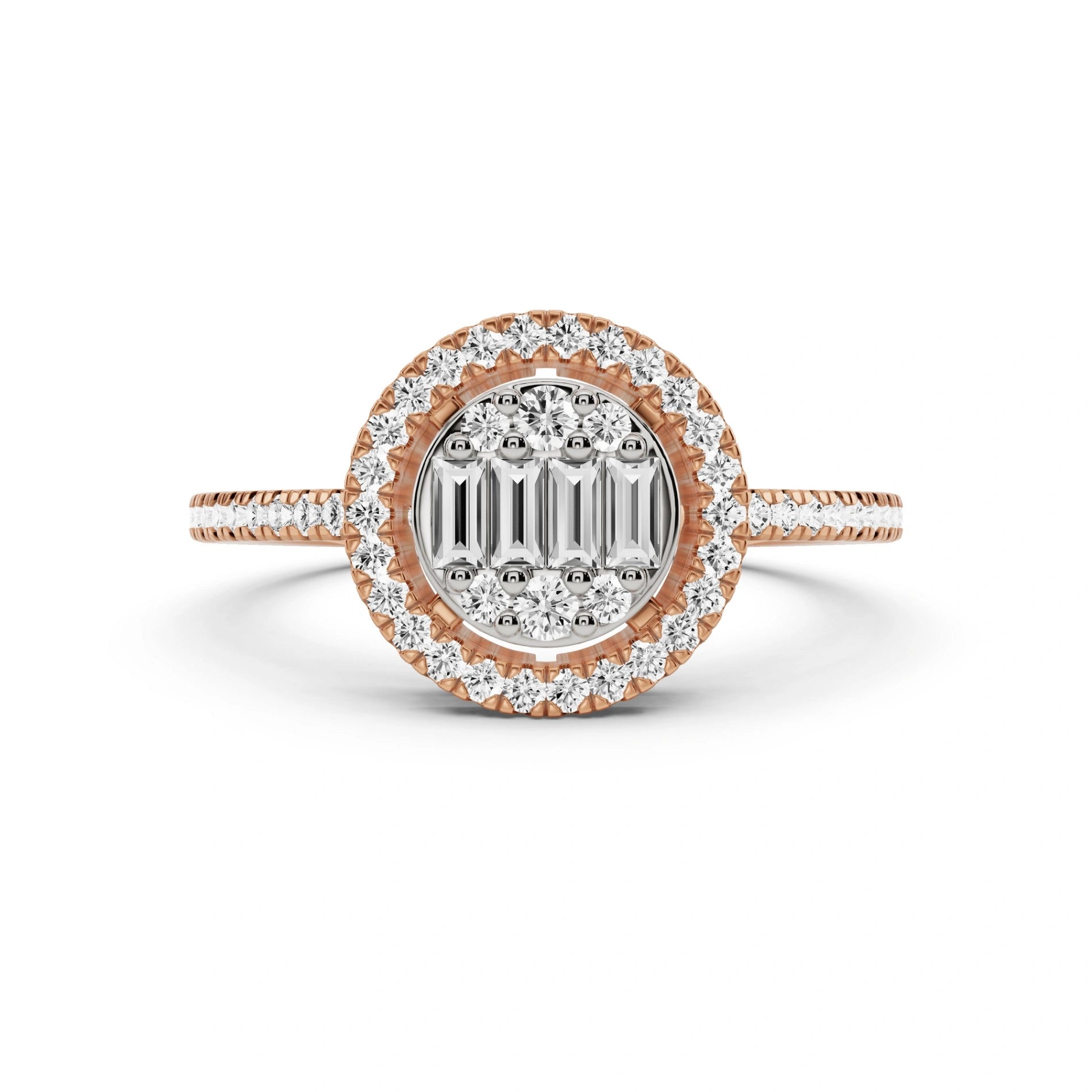 Signature Small Round Pave Solitaire Ring - Zen Diamond India