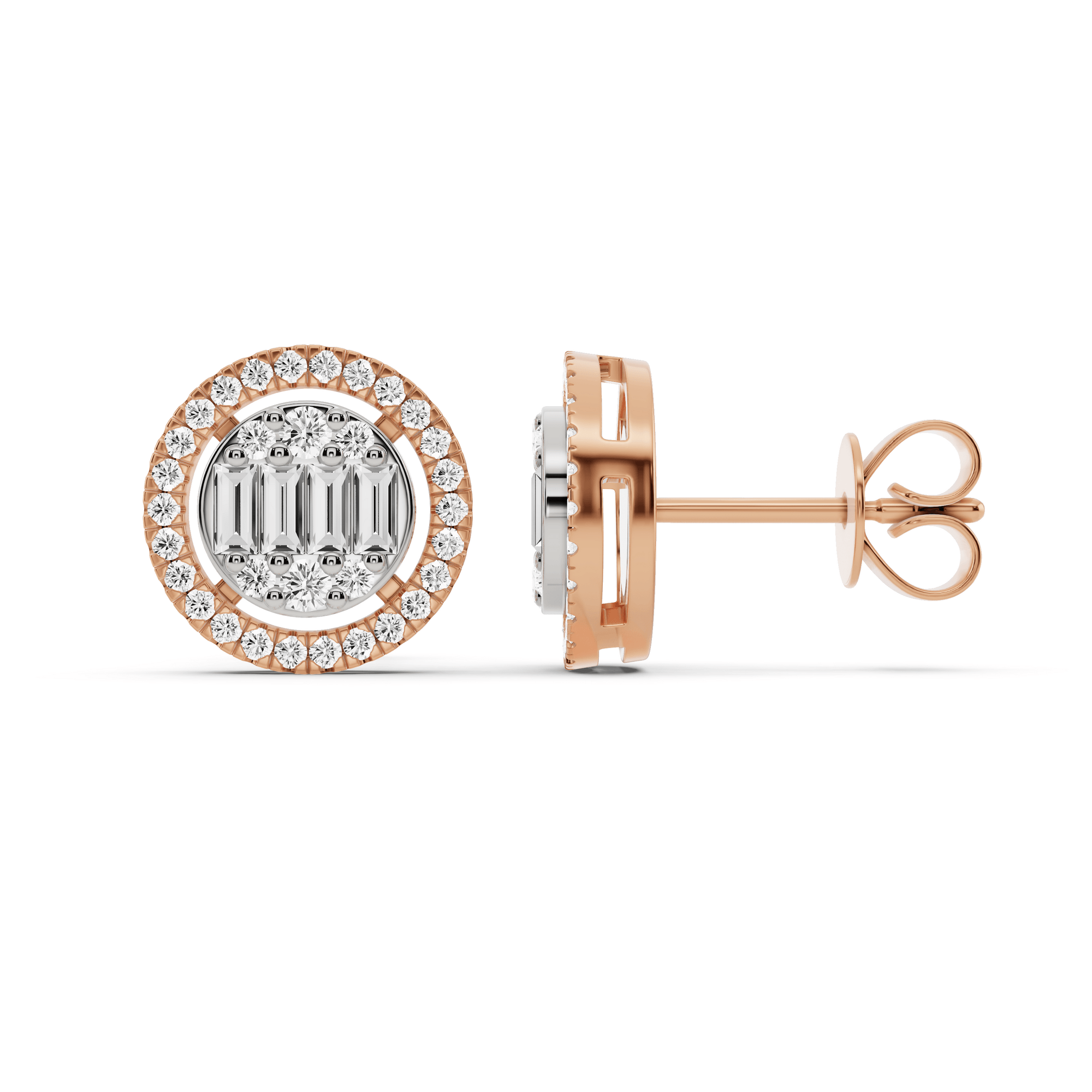 Signature Medium Round Pave Solitaire Earrings