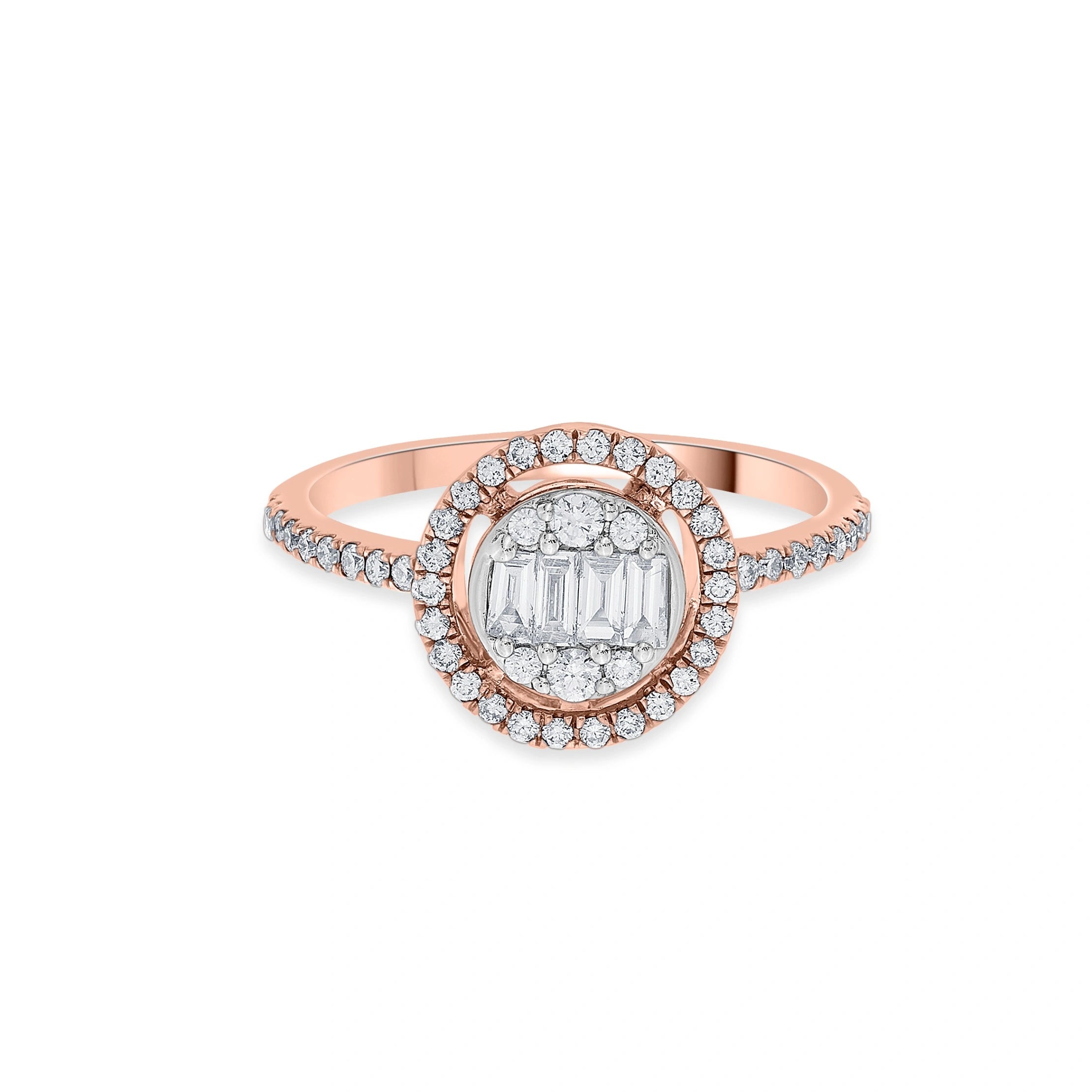 Signature Medium Round Pave Solitaire Ring - Zen Diamond India