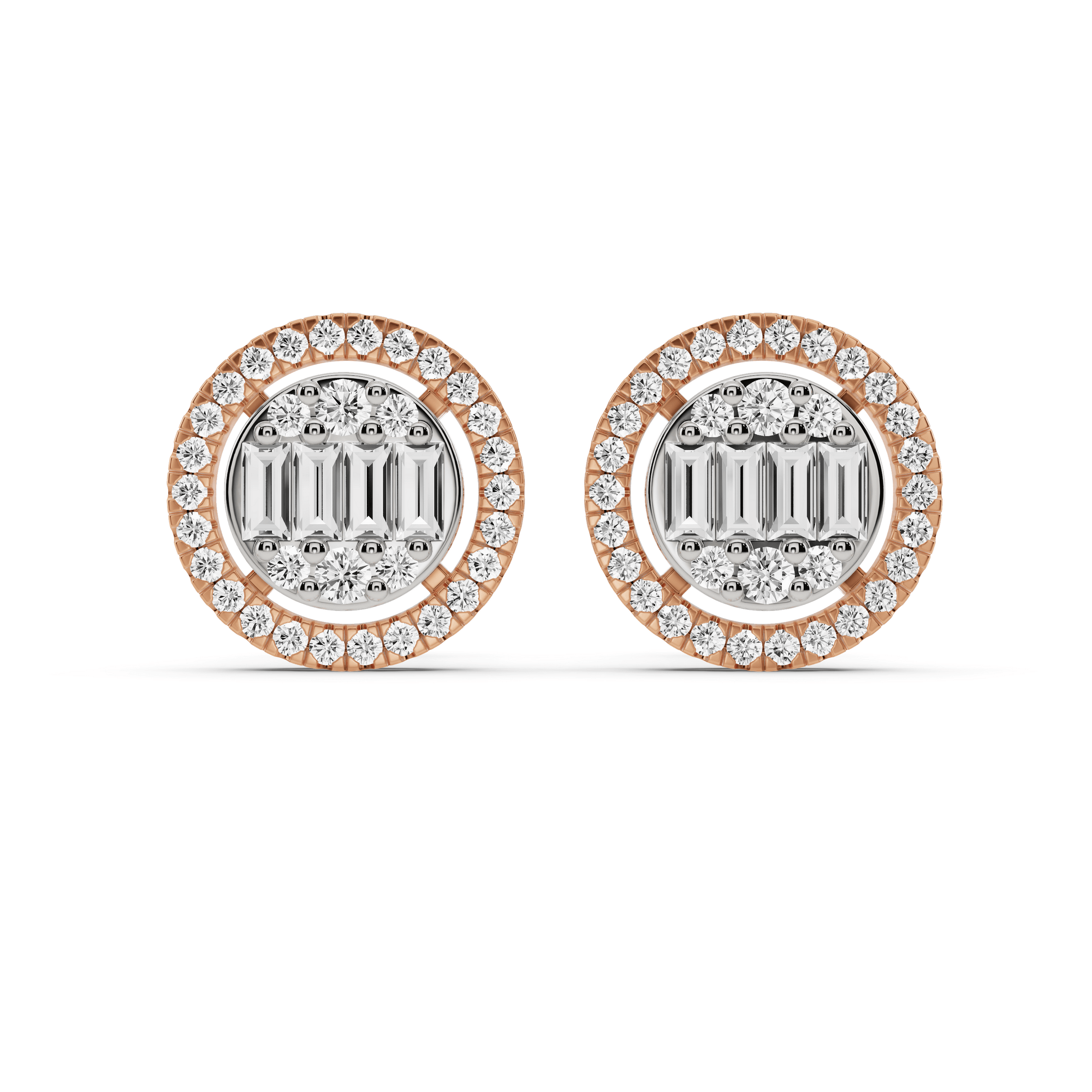 Signature Large Round Pave Solitaire Earrings