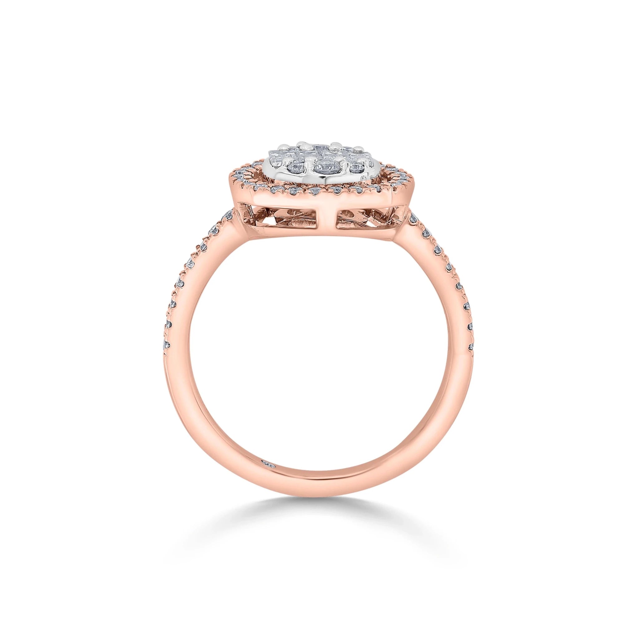 Signature Large Round Pave Solitaire Ring - Zen Diamond India