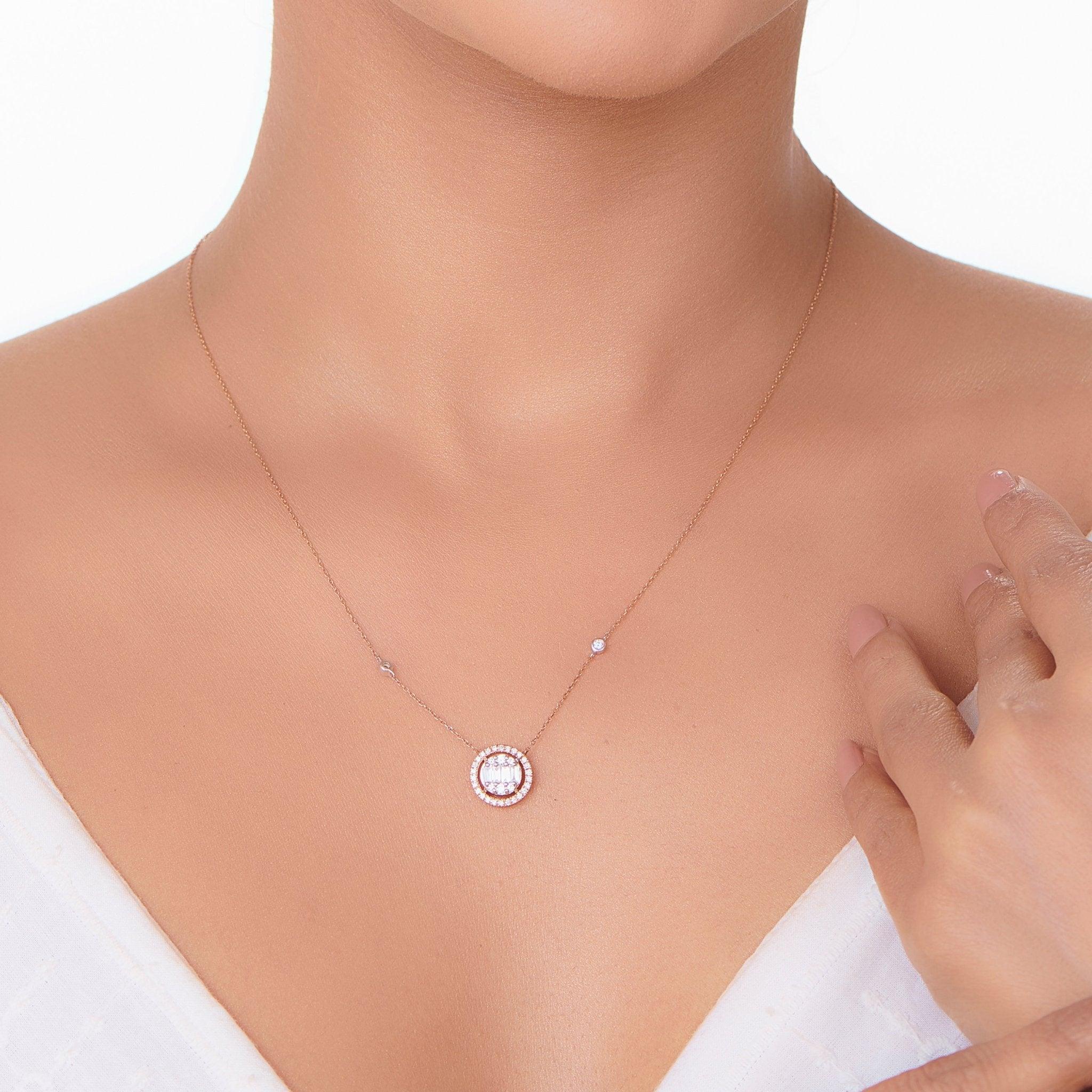 Signature Large Round Pave Solitaire Pendant