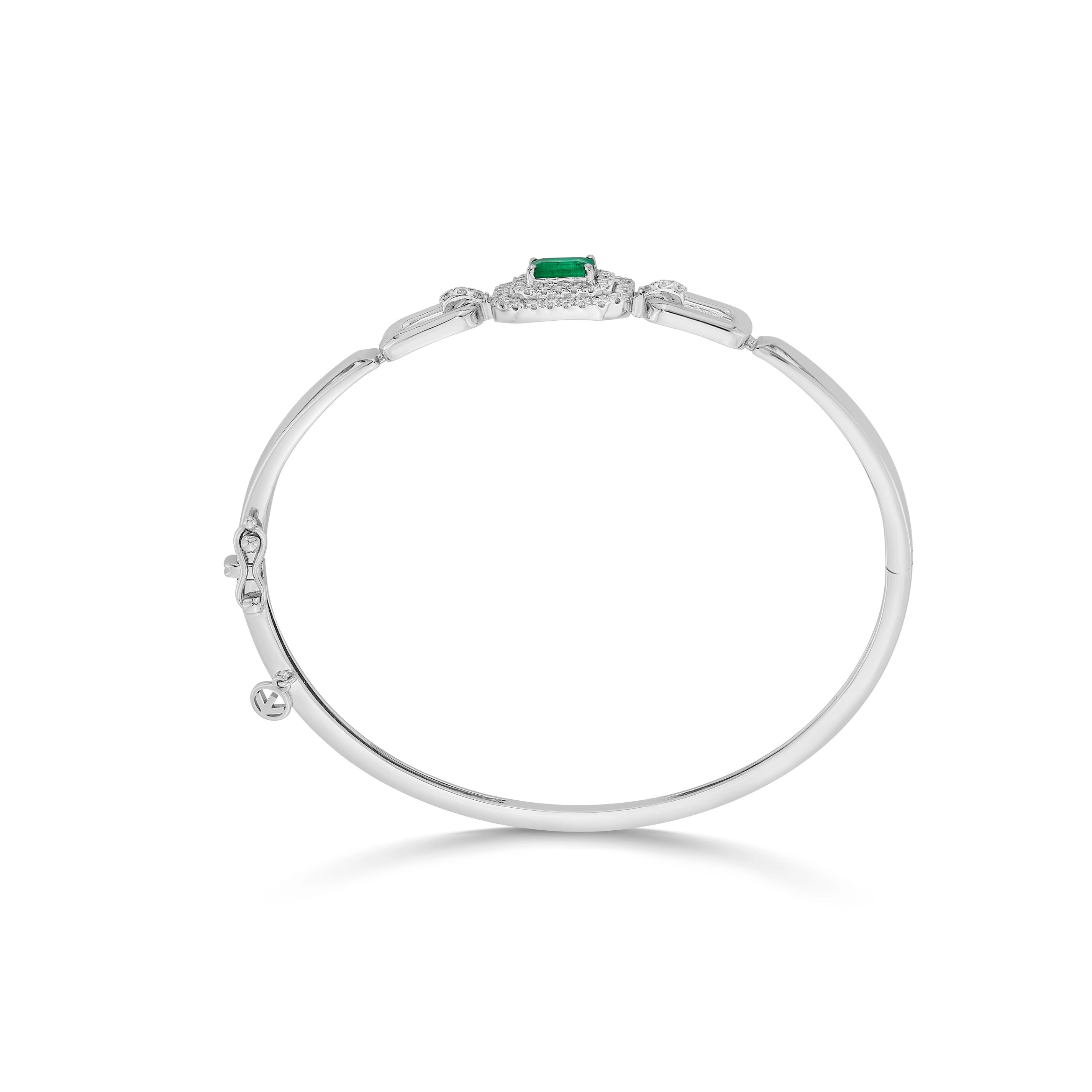 Toren Emerald Link Halo Bracelet