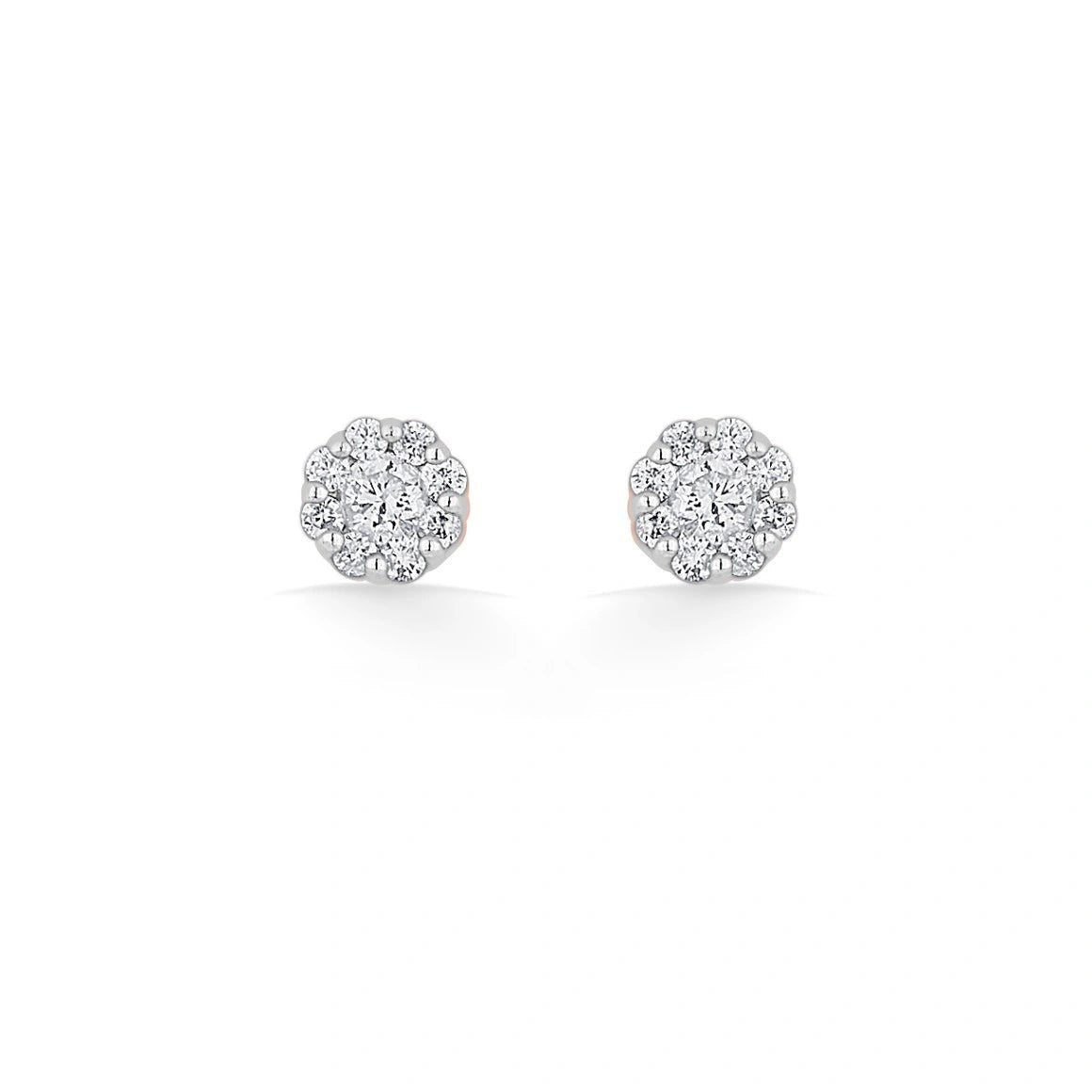 Deck Up Small Round Cluster Studs - Zen Diamond India