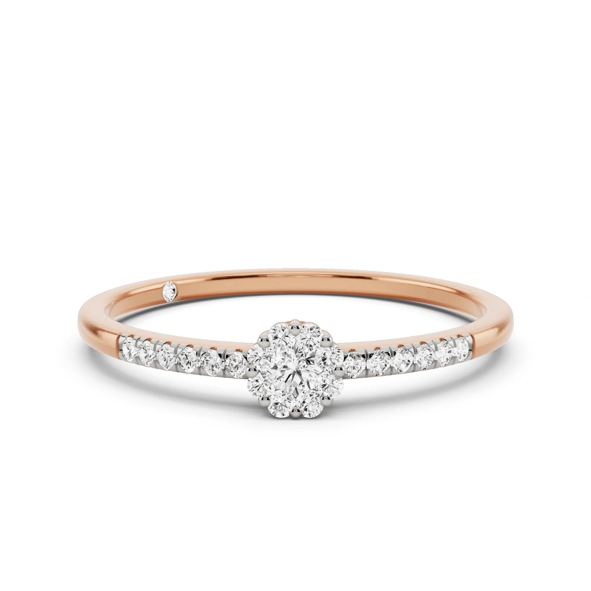 Deck Up Small Round Cluster Ring - Zen Diamond India