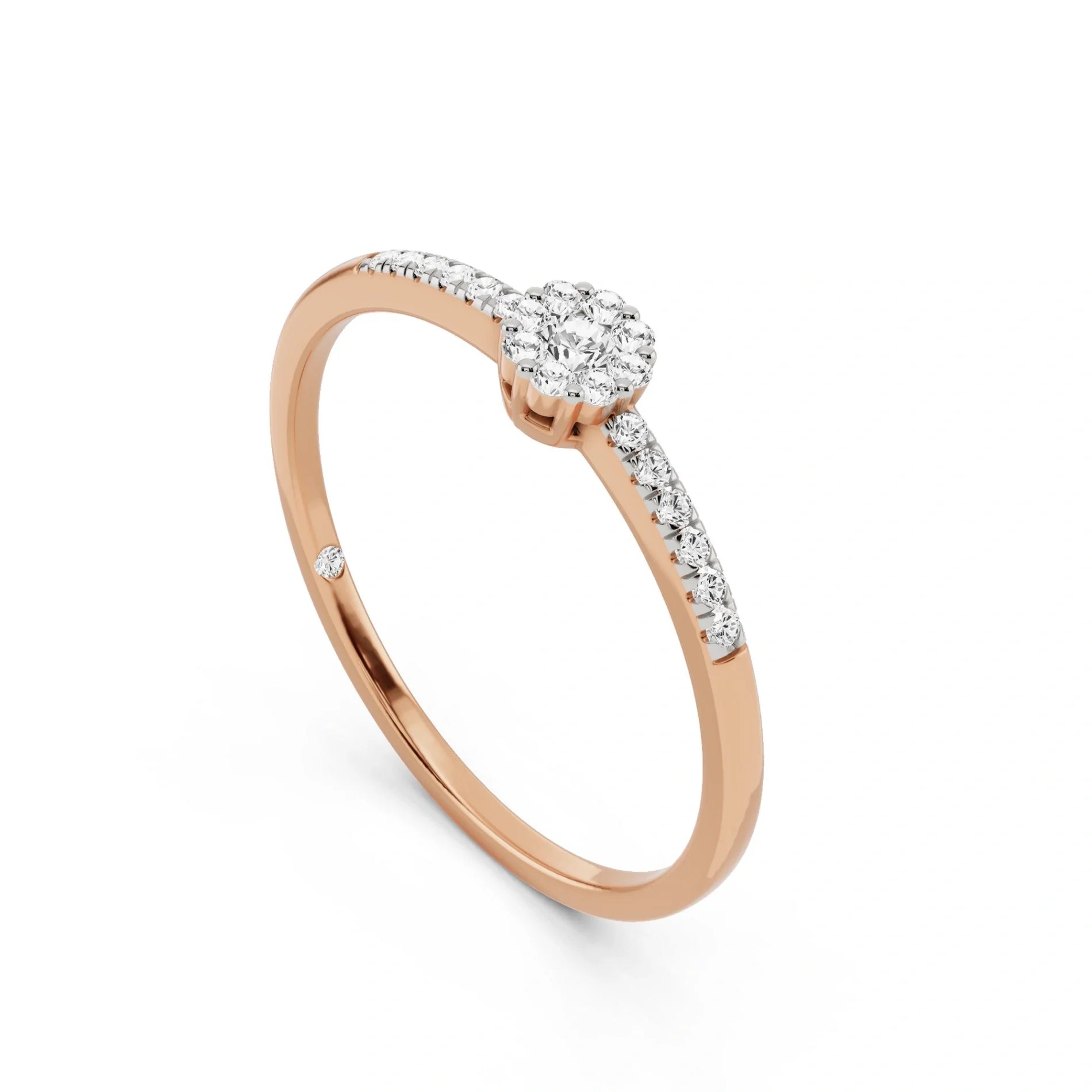 Deck Up Small Round Cluster Ring - Zen Diamond India