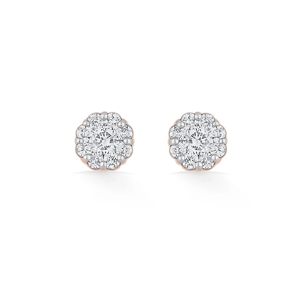 Deck Up Medium Round Cluster Studs - Zen Diamond India