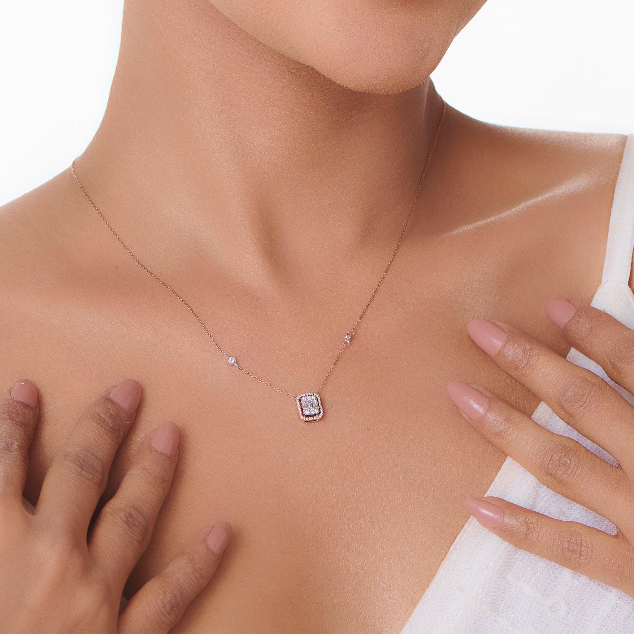Signature Extra Small Emerald Pave Solitaire Pendant