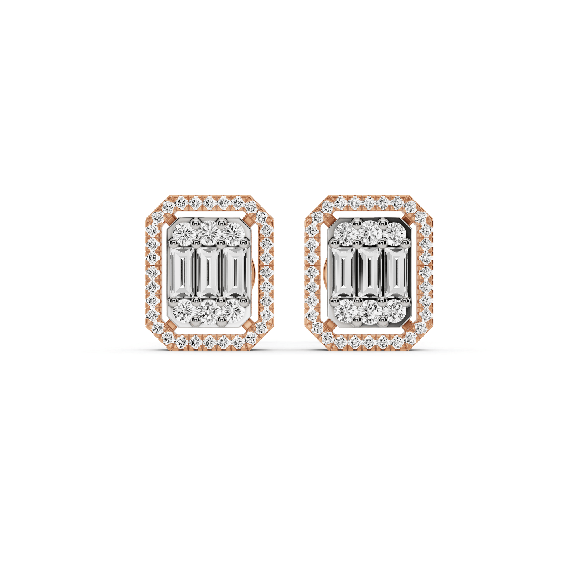 Signature Small Emerald Pave Solitaire Earrings
