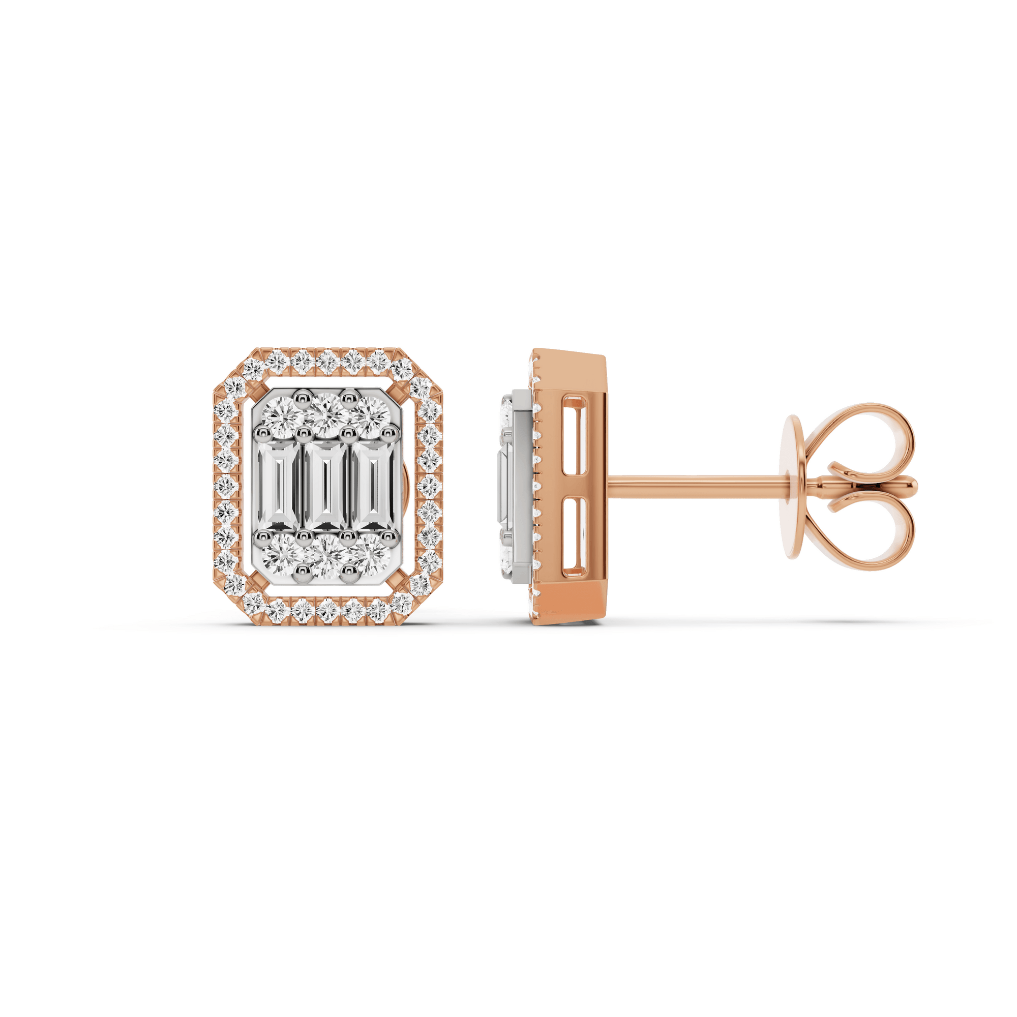 Signature Small Emerald Pave Solitaire Earrings