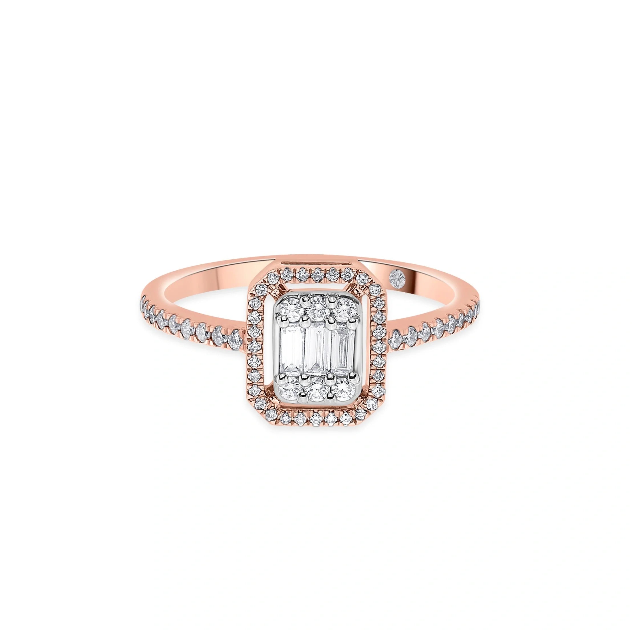 Signature Small Emerald Pave Solitaire Ring - Zen Diamond India