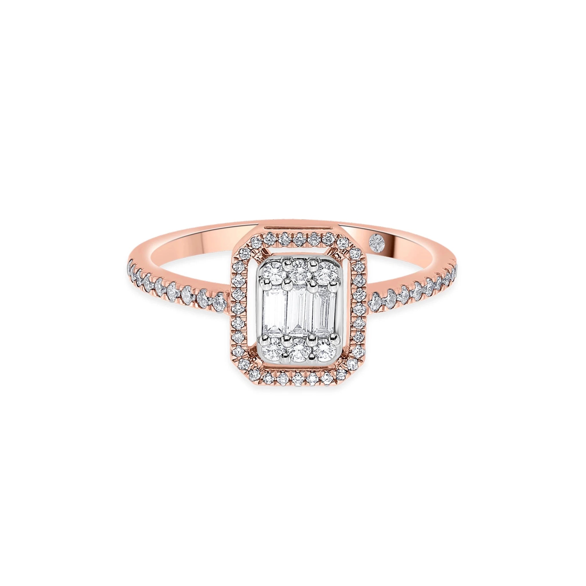 Signature Small Emerald Pave Solitaire Ring - Zen Diamond India