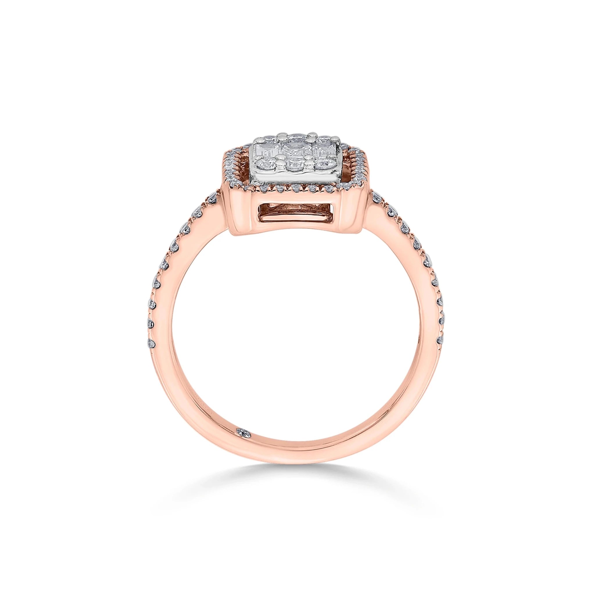Signature Medium Emerald Pave Solitaire Ring - Zen Diamond India