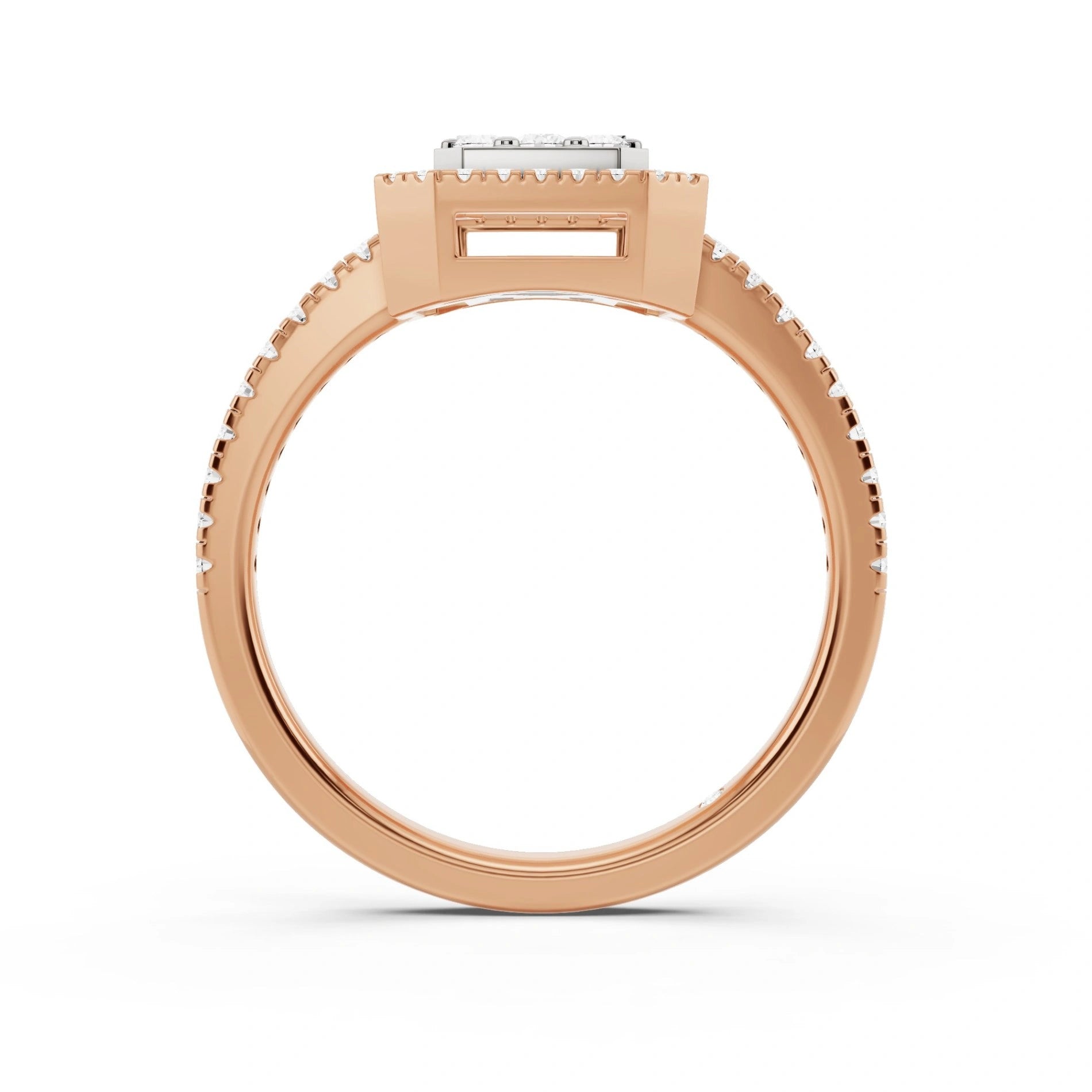 Signature Medium Emerald Pave Solitaire Ring