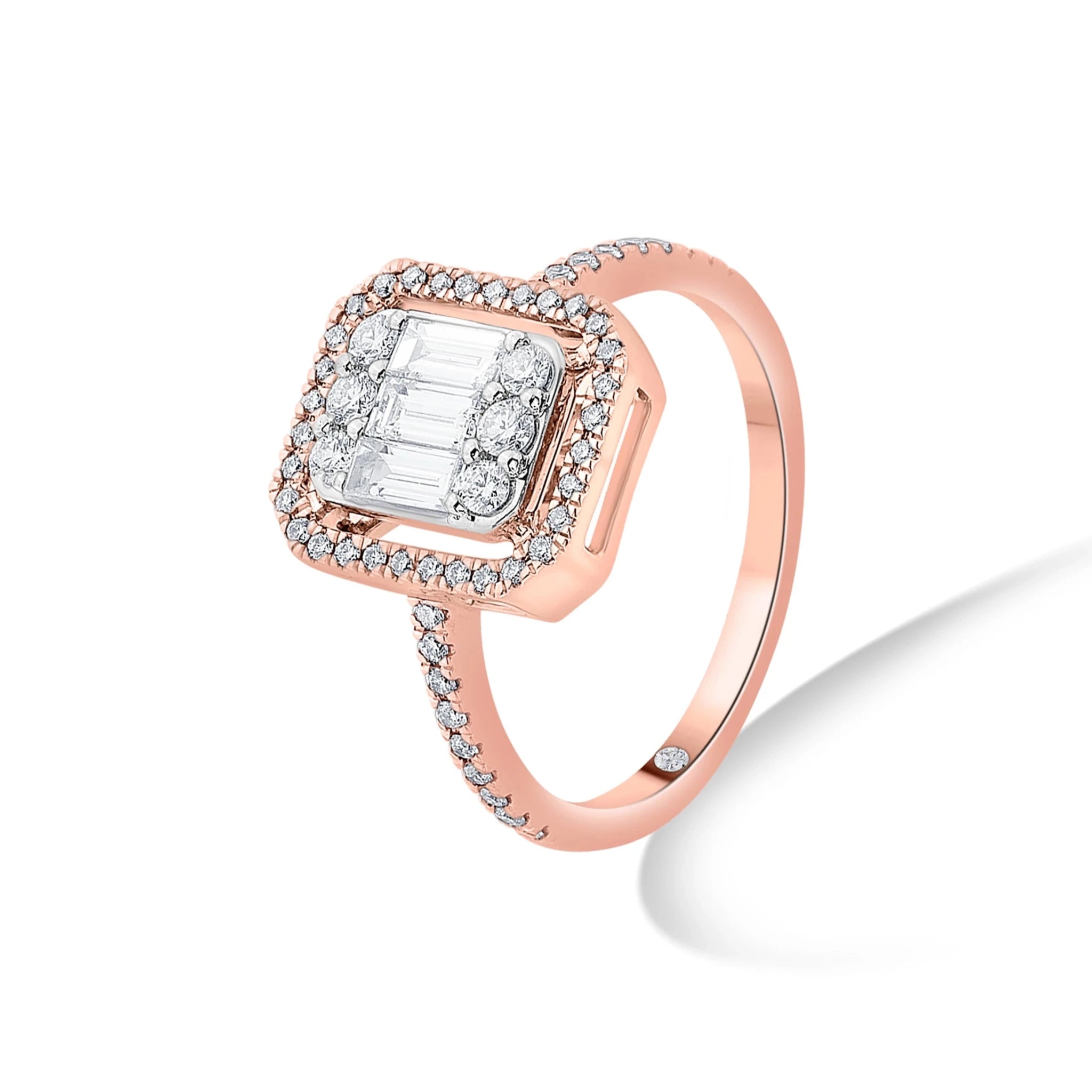 Signature Large Emerald Pave Solitaire Ring - Zen Diamond India