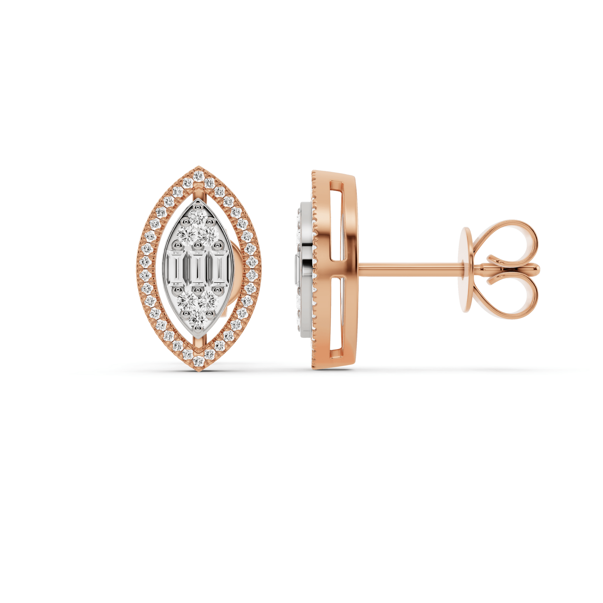 Signature Extra Small Marquise Pave Solitaire Earrings