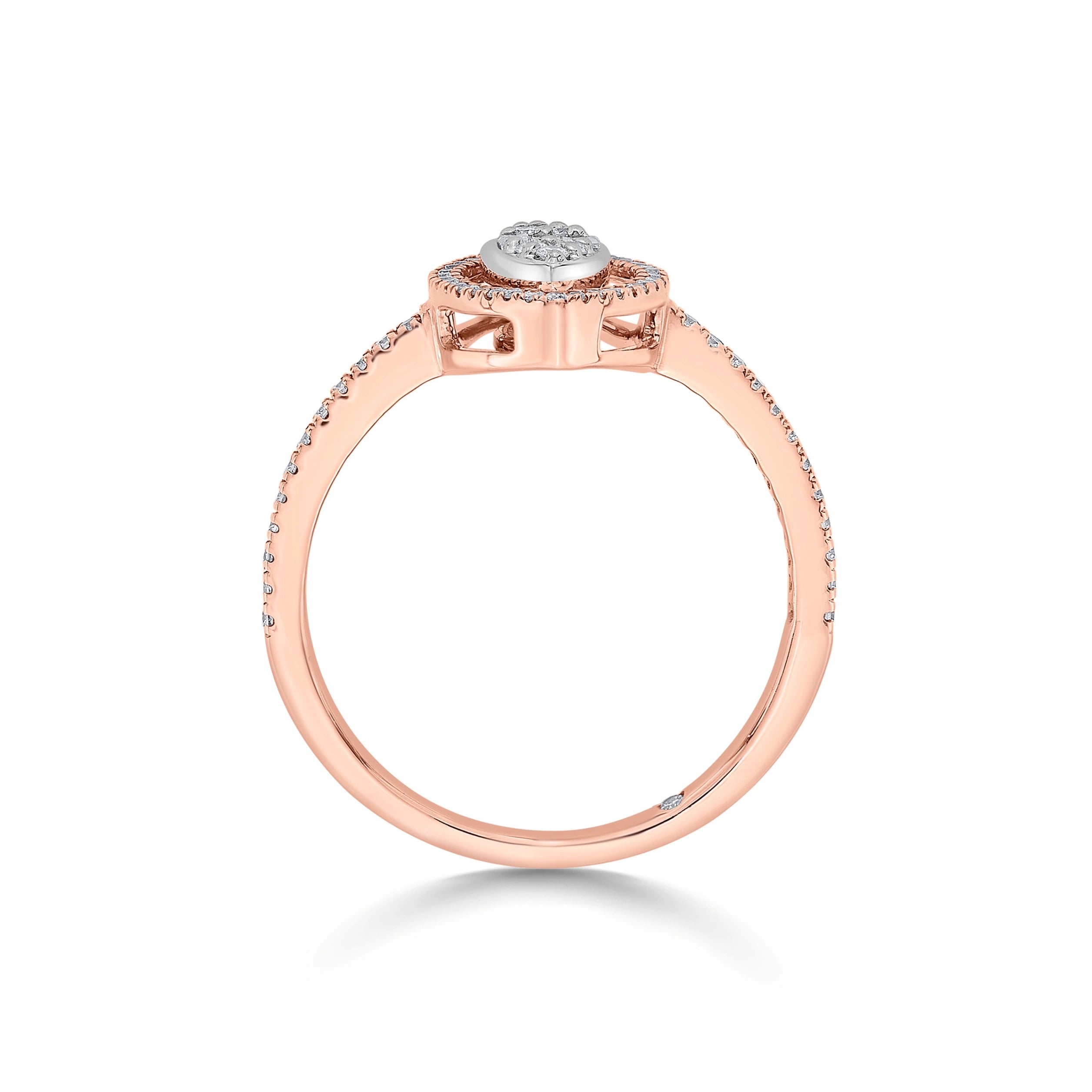 Signature Extra Small Marquise Pave Solitaire Ring