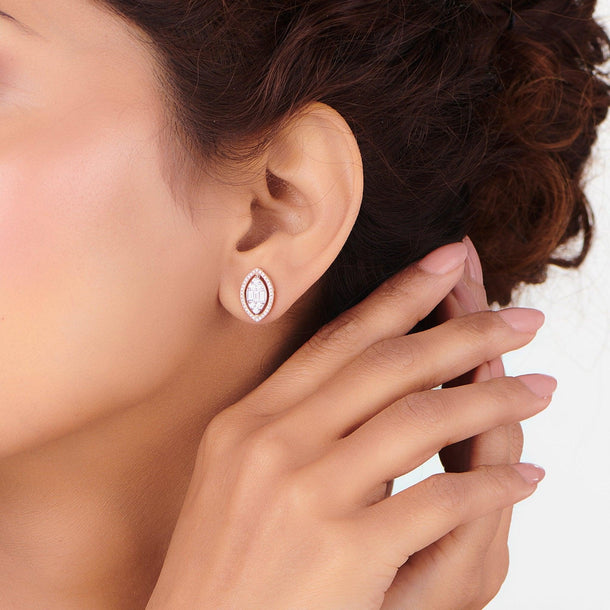 Signature Small Marquise Pave Solitaire Earrings