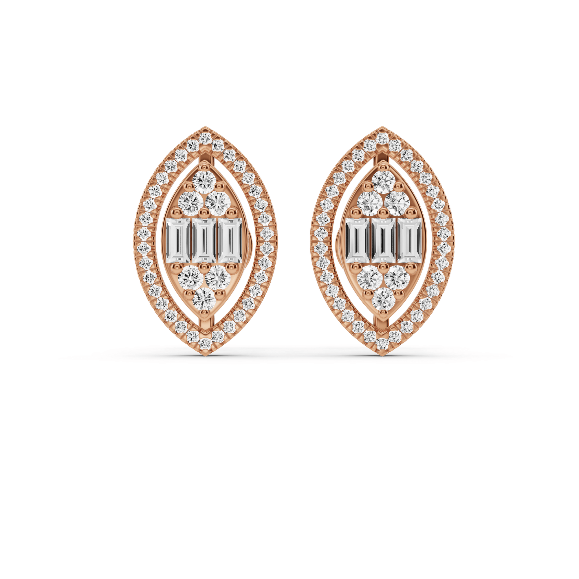 Signature Small Marquise Pave Solitaire Earrings
