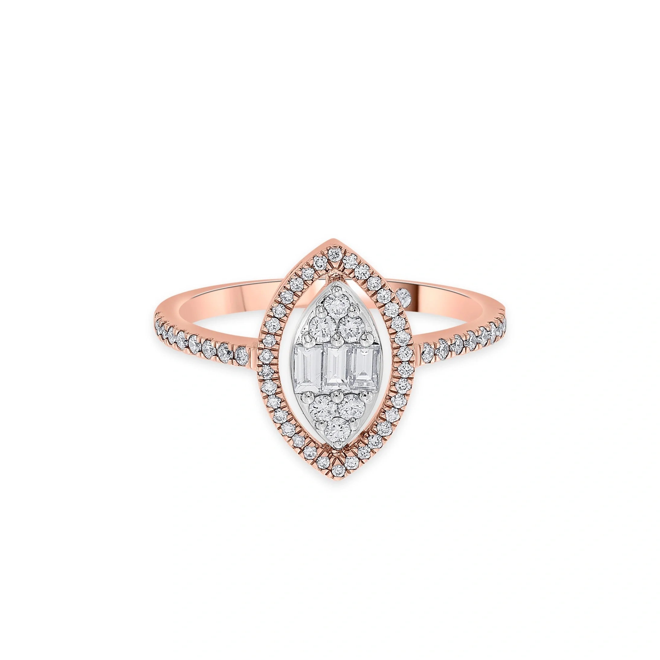 Signature Small Marquise Pave Solitaire Ring - Zen Diamond India