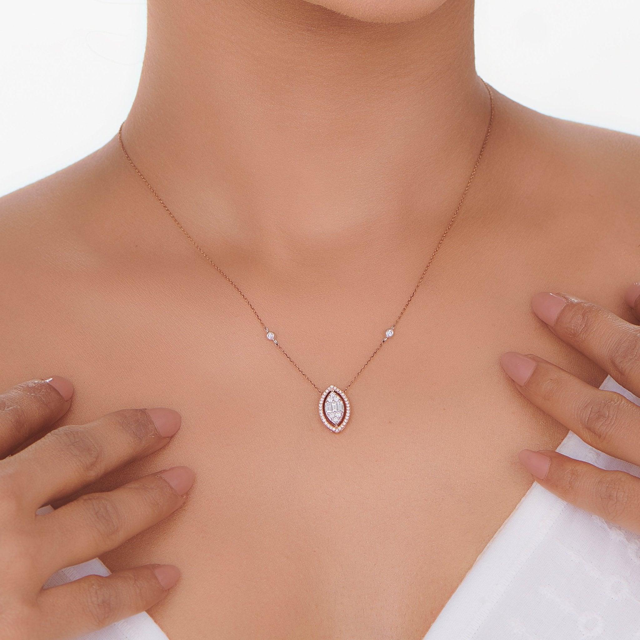 Signature Small Marquise Pave Solitaire Pendant