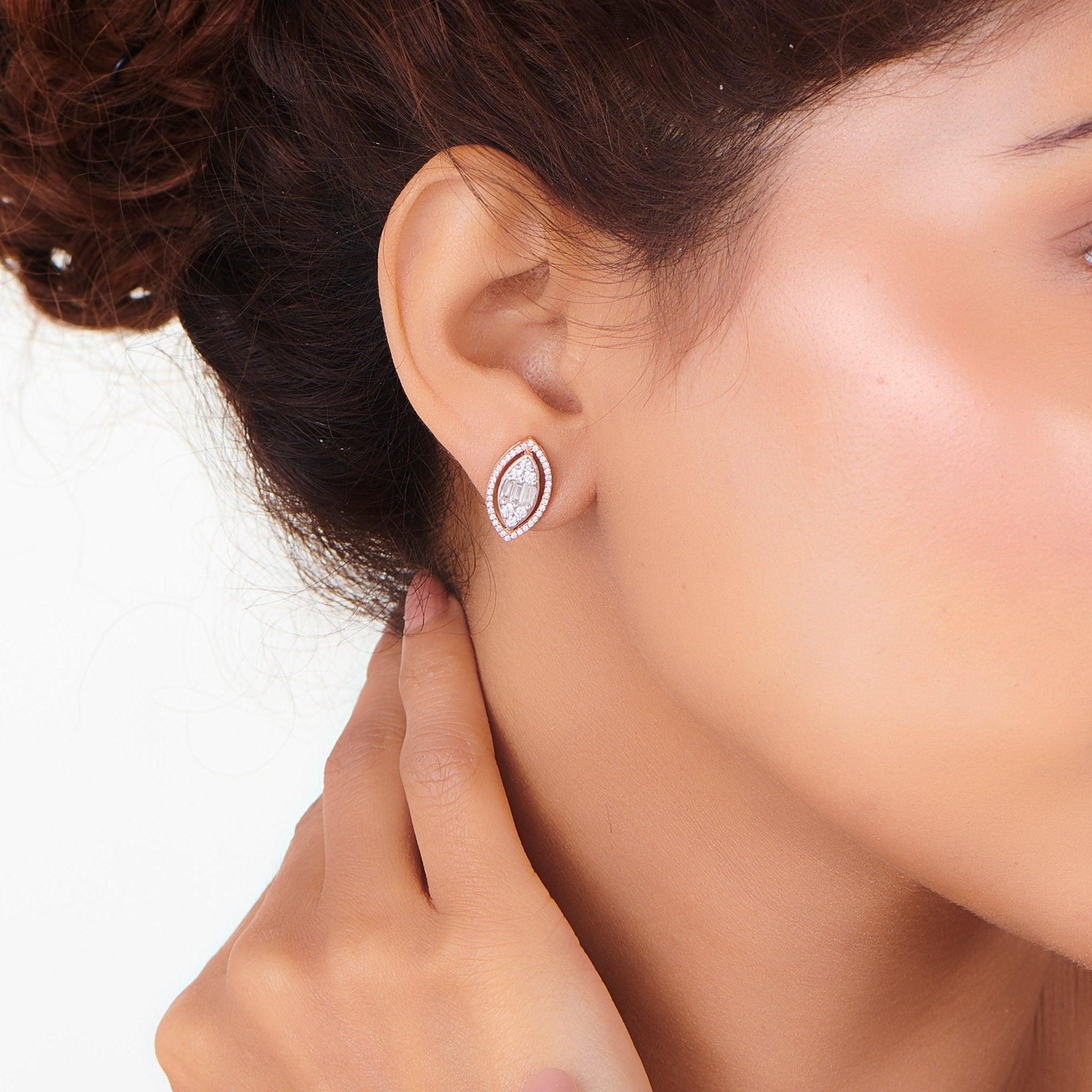 Signature Medium Marquise Pave Solitaire Earrings