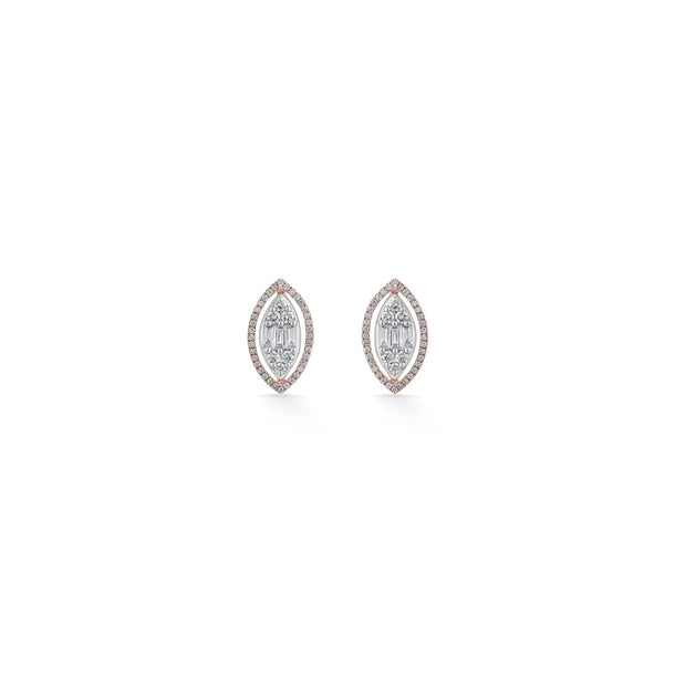 Signature Medium Marquise Pave Solitaire Earrings - Zen Diamond India