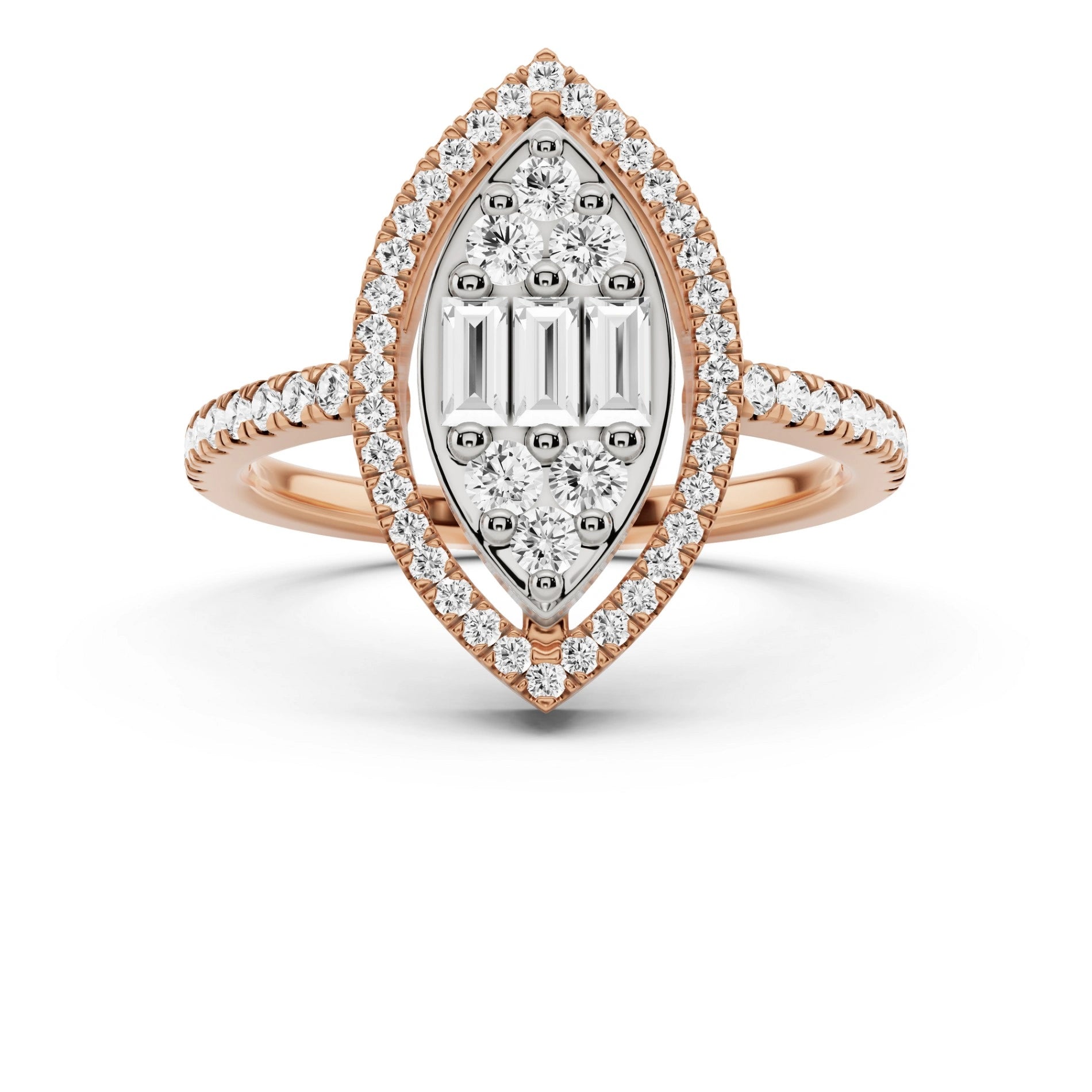 Signature Medium Marquise Pave Solitaire Ring - Zen Diamond India