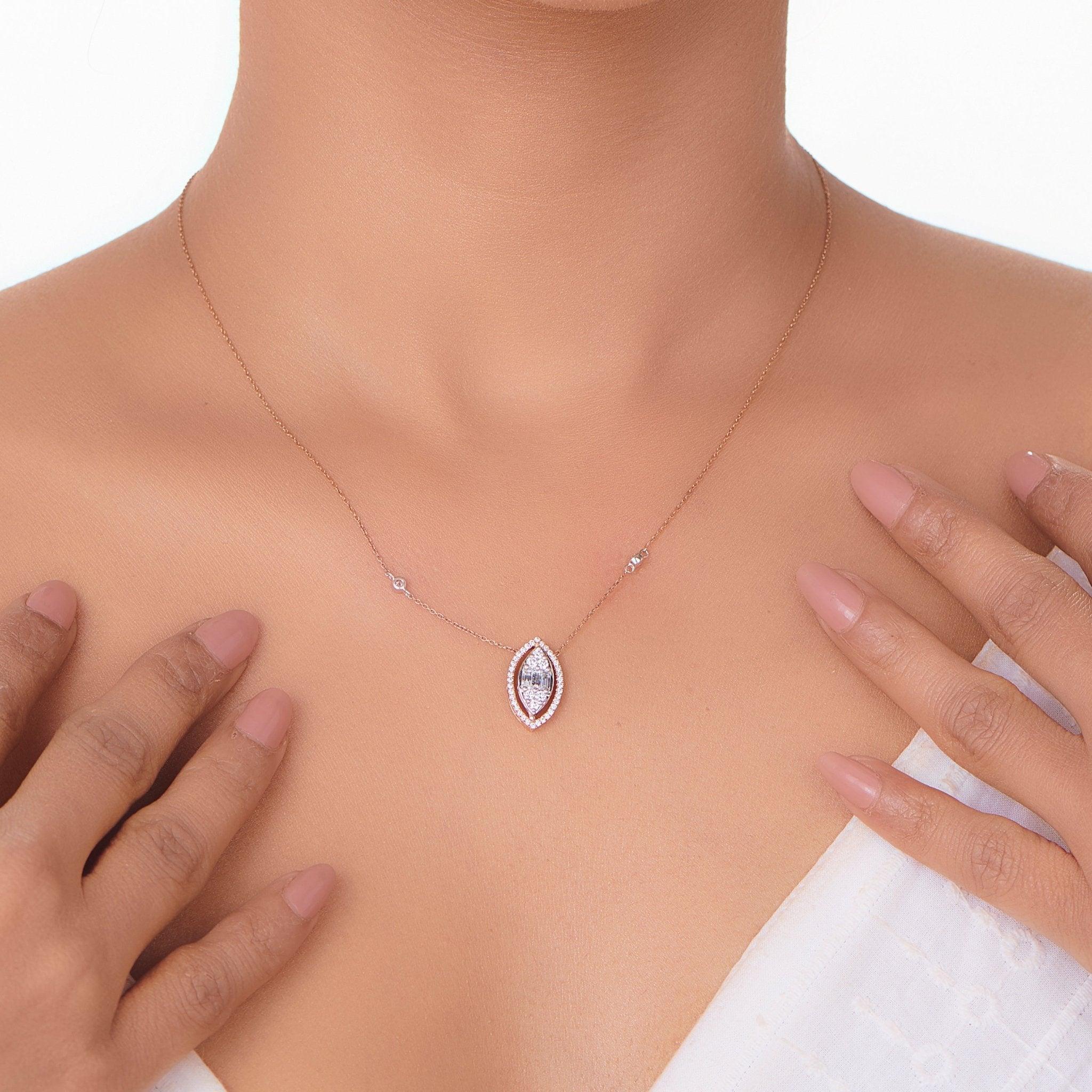 Signature Medium Marquise Pave Solitaire Pendant