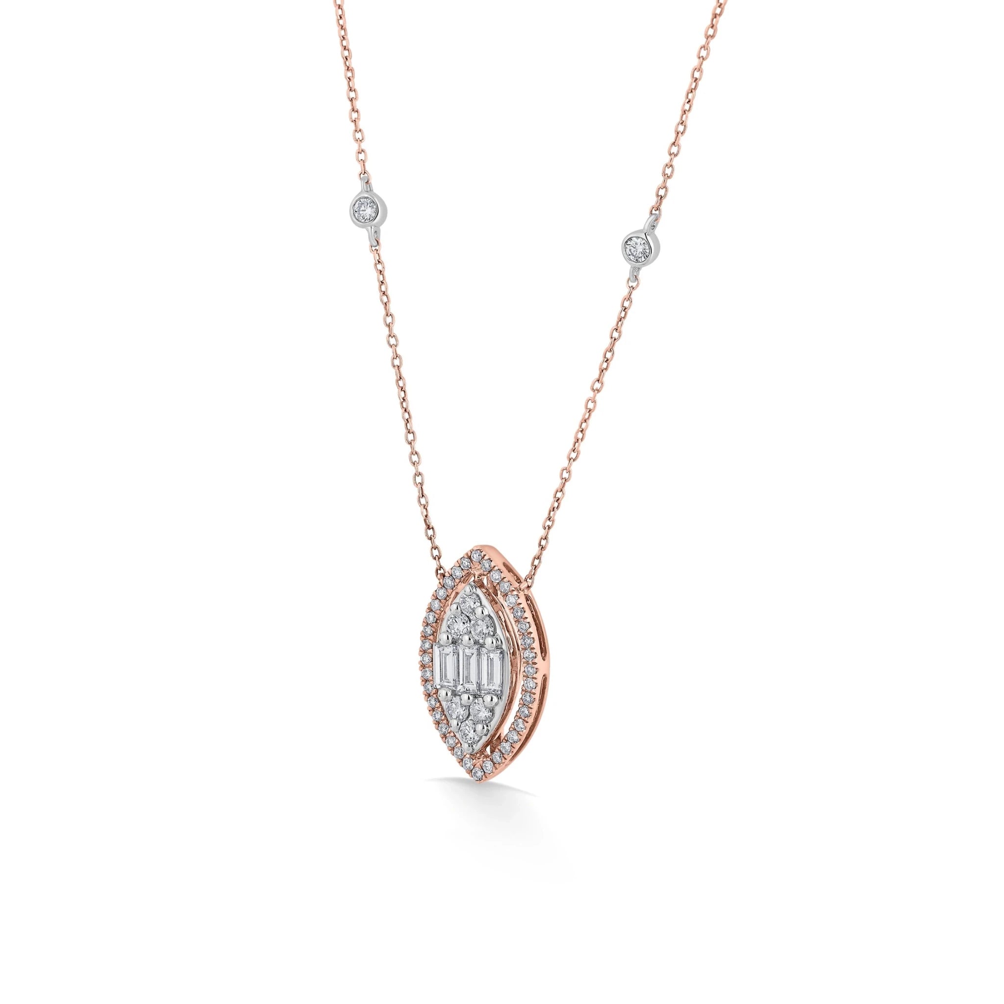 Signature Medium Marquise Pave Solitaire Pendant - Zen Diamond India