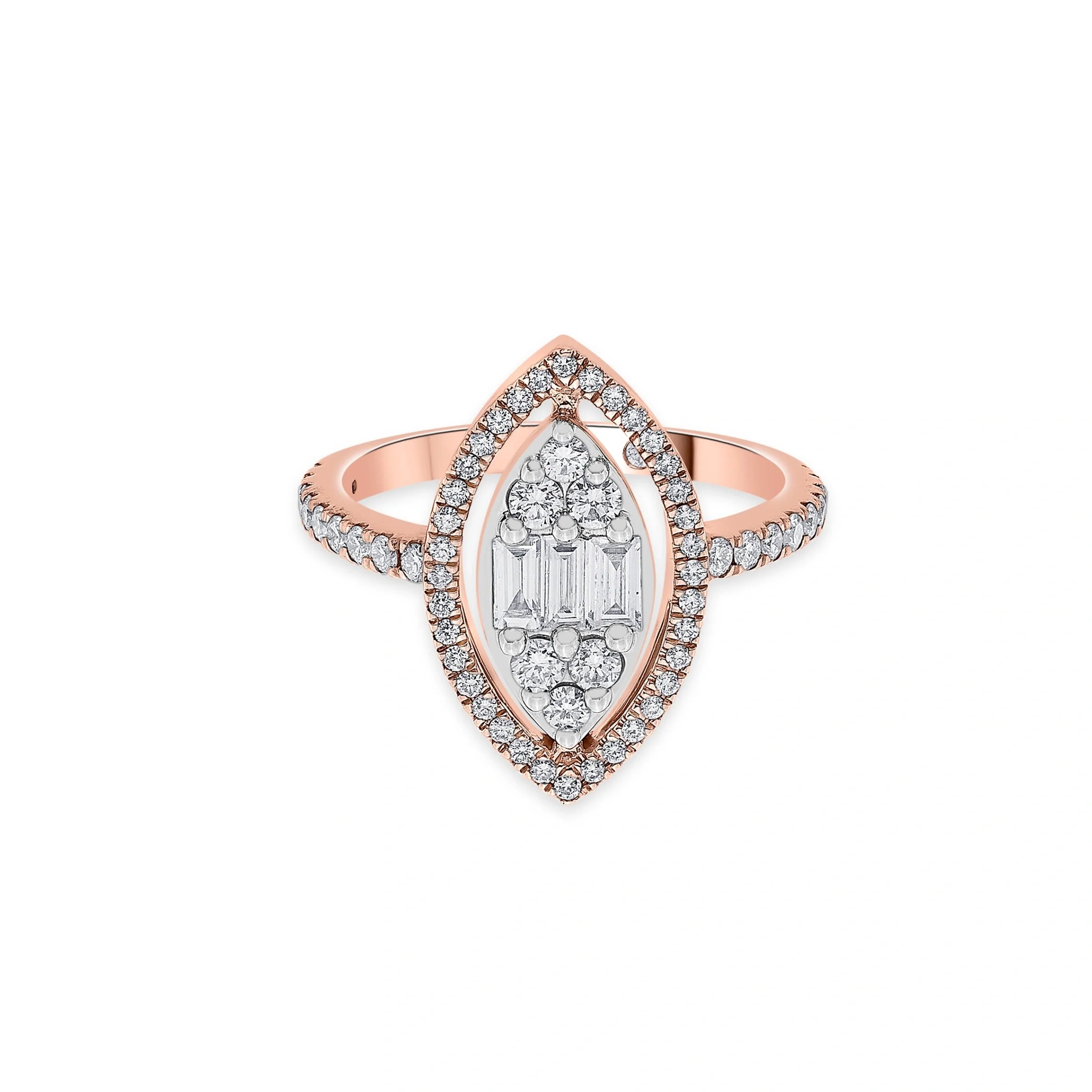 Signature Large Marquise Pave Solitaire Ring - Zen Diamond India