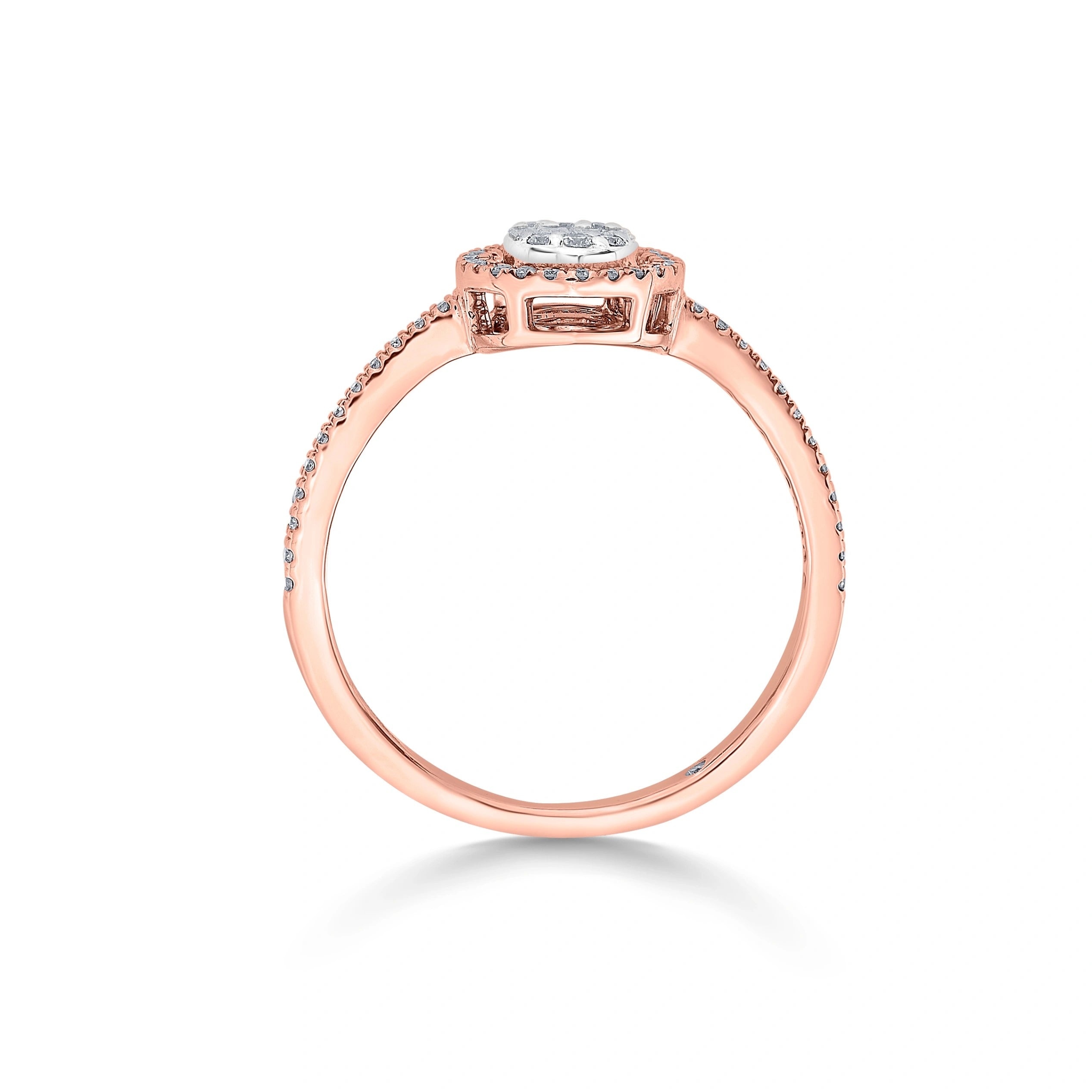 Signature Extra Small Oval Pave Solitaire Ring