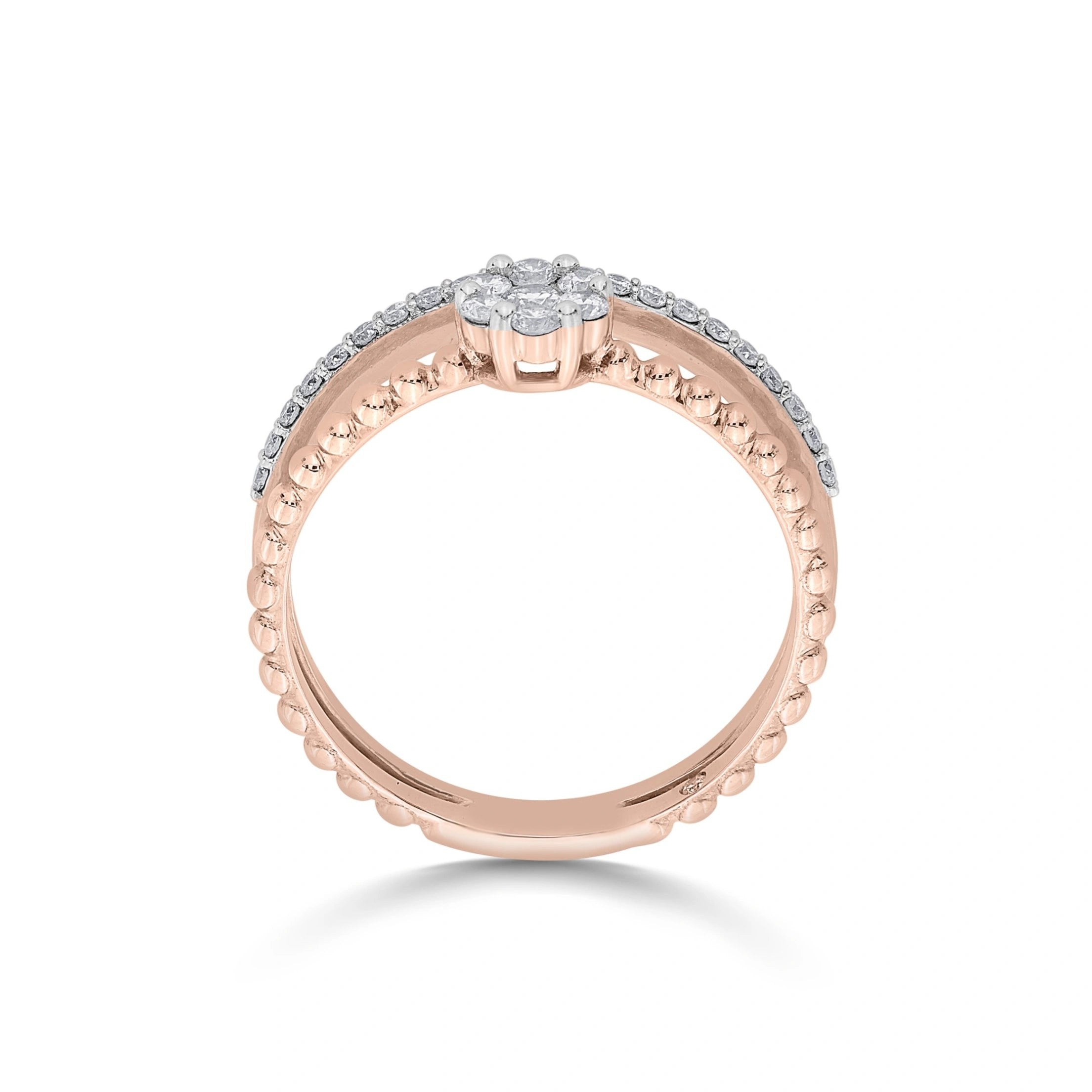 Sassy Glamour Petal Fusion Ring - Zen Diamond India