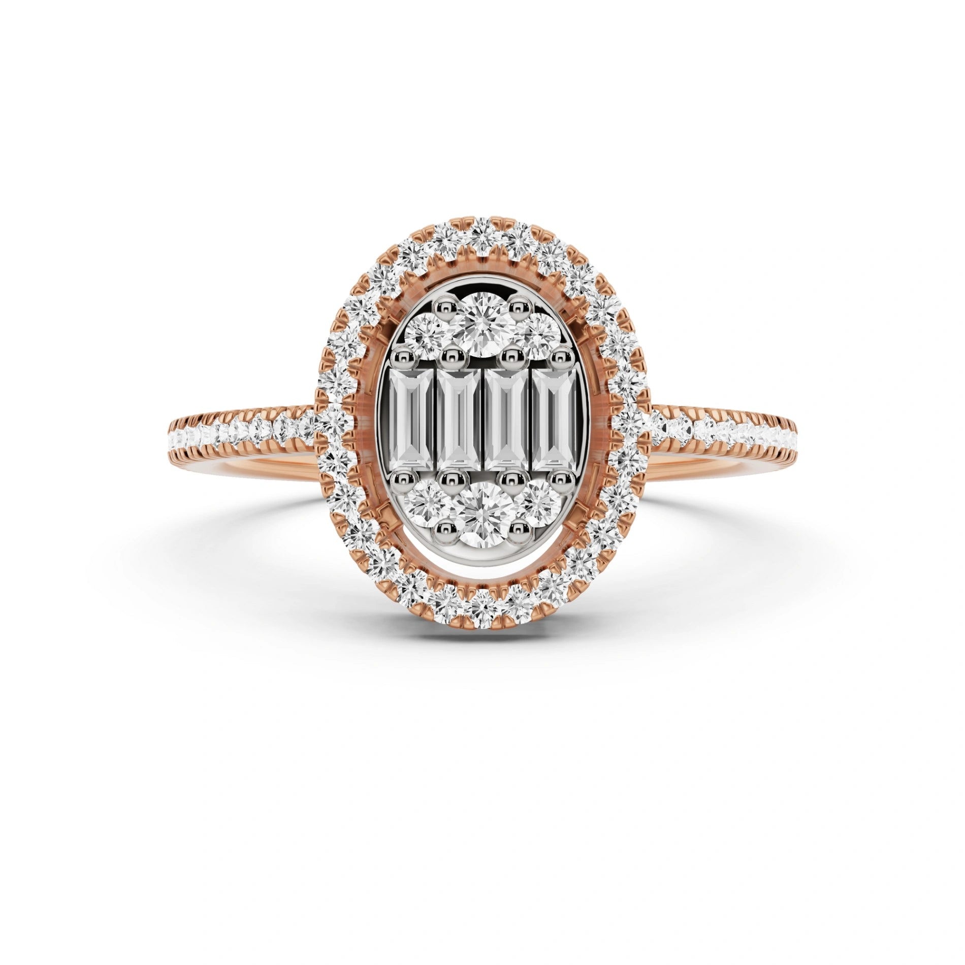 Signature Small Oval Pave Solitaire Ring - Zen Diamond India