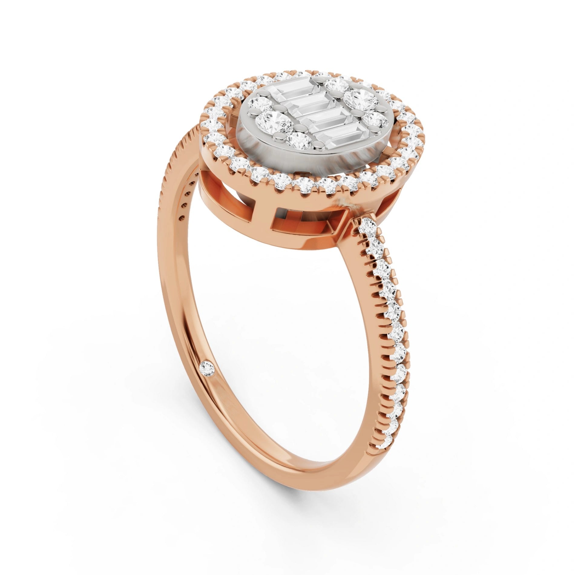 Signature Small Oval Pave Solitaire Ring