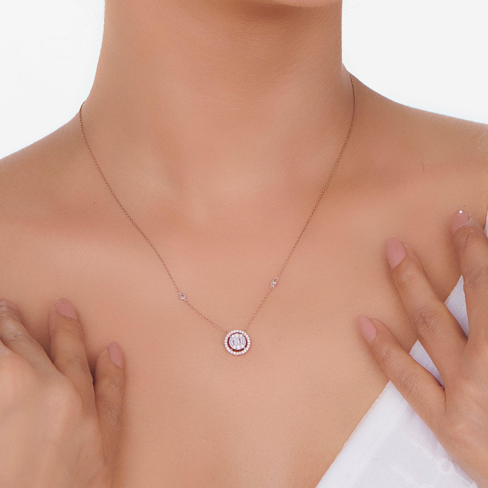 Signature Small Oval Pave Solitaire Pendant