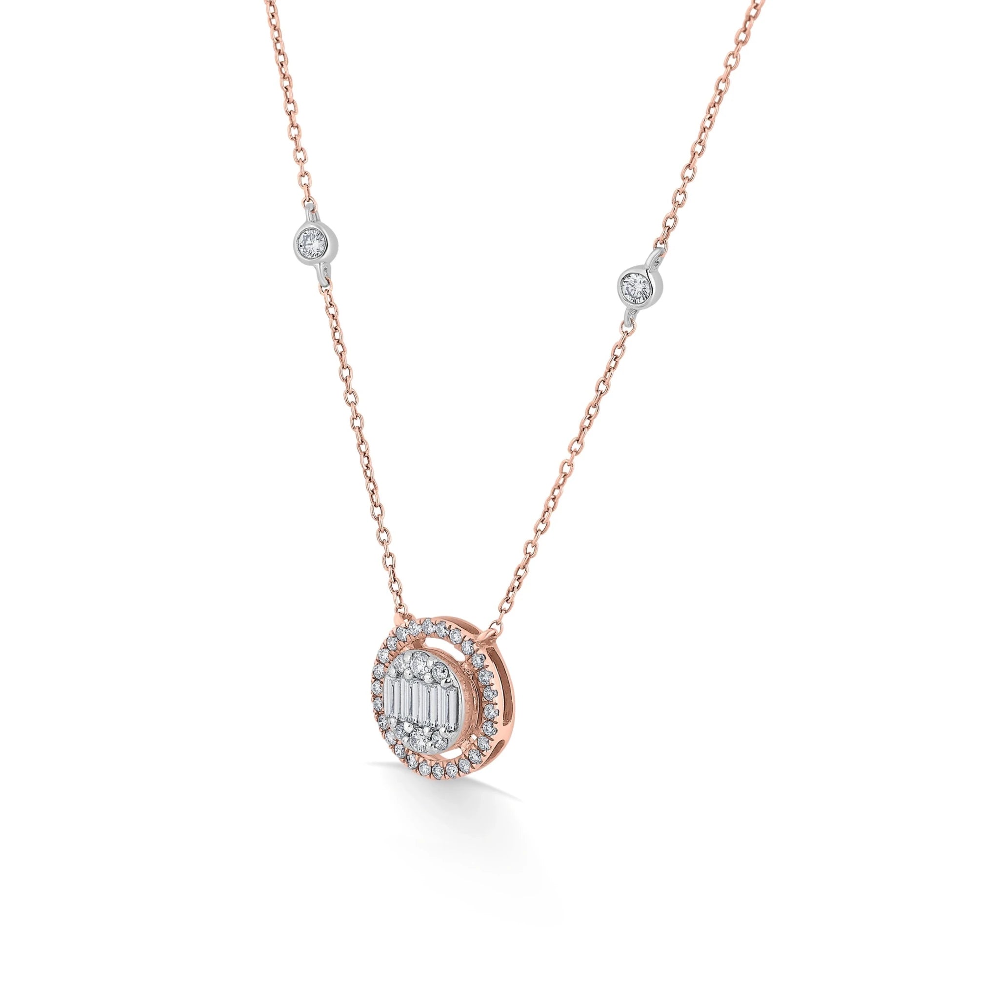 Signature Small Oval Pave Solitaire Pendant - Zen Diamond India