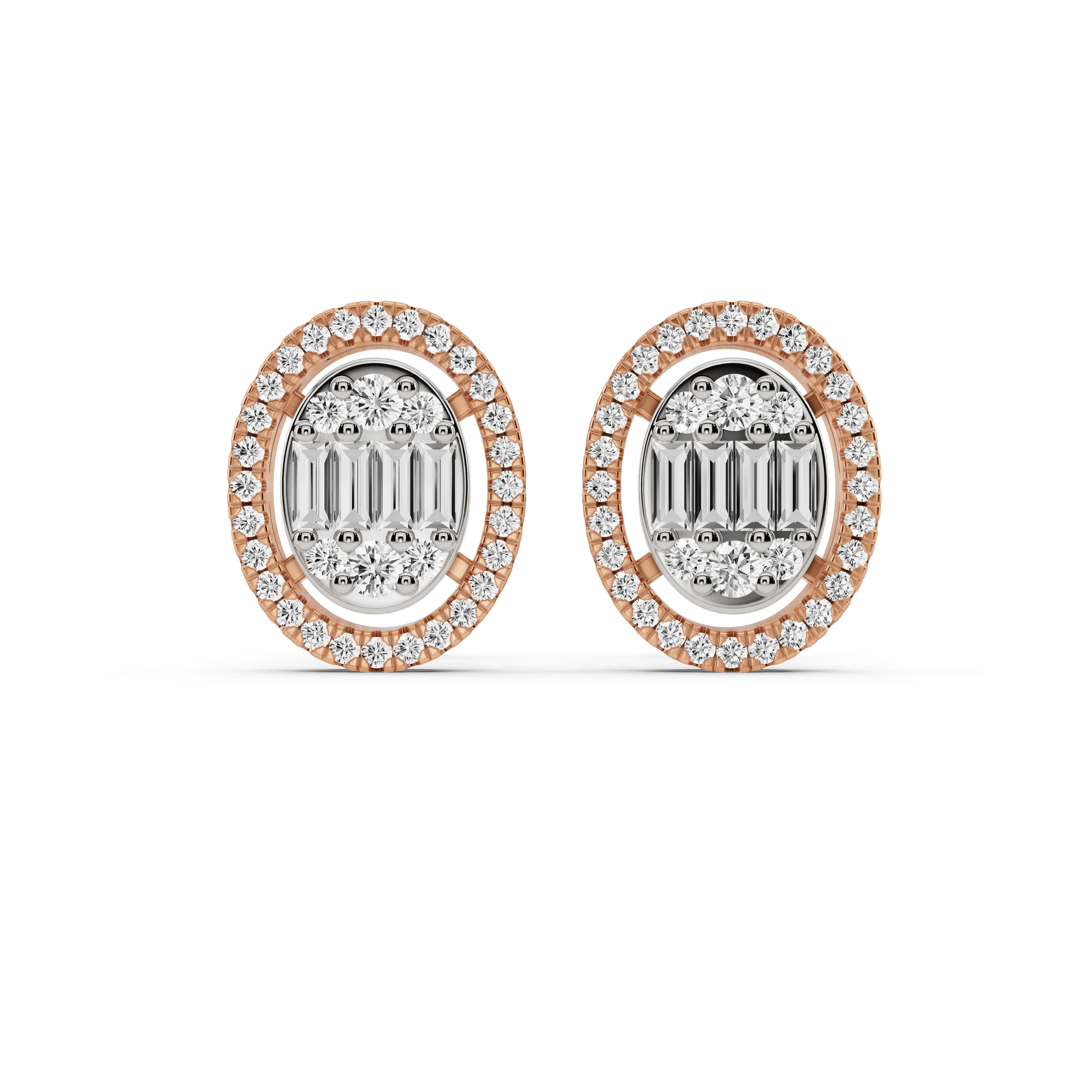 Signature Medium Oval Pave Solitaire Earrings