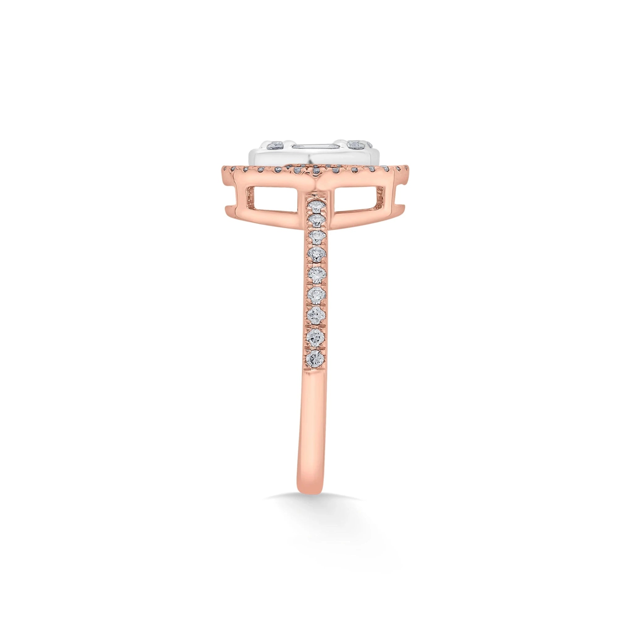 Signature Medium Oval Pave Solitaire Ring - Zen Diamond India