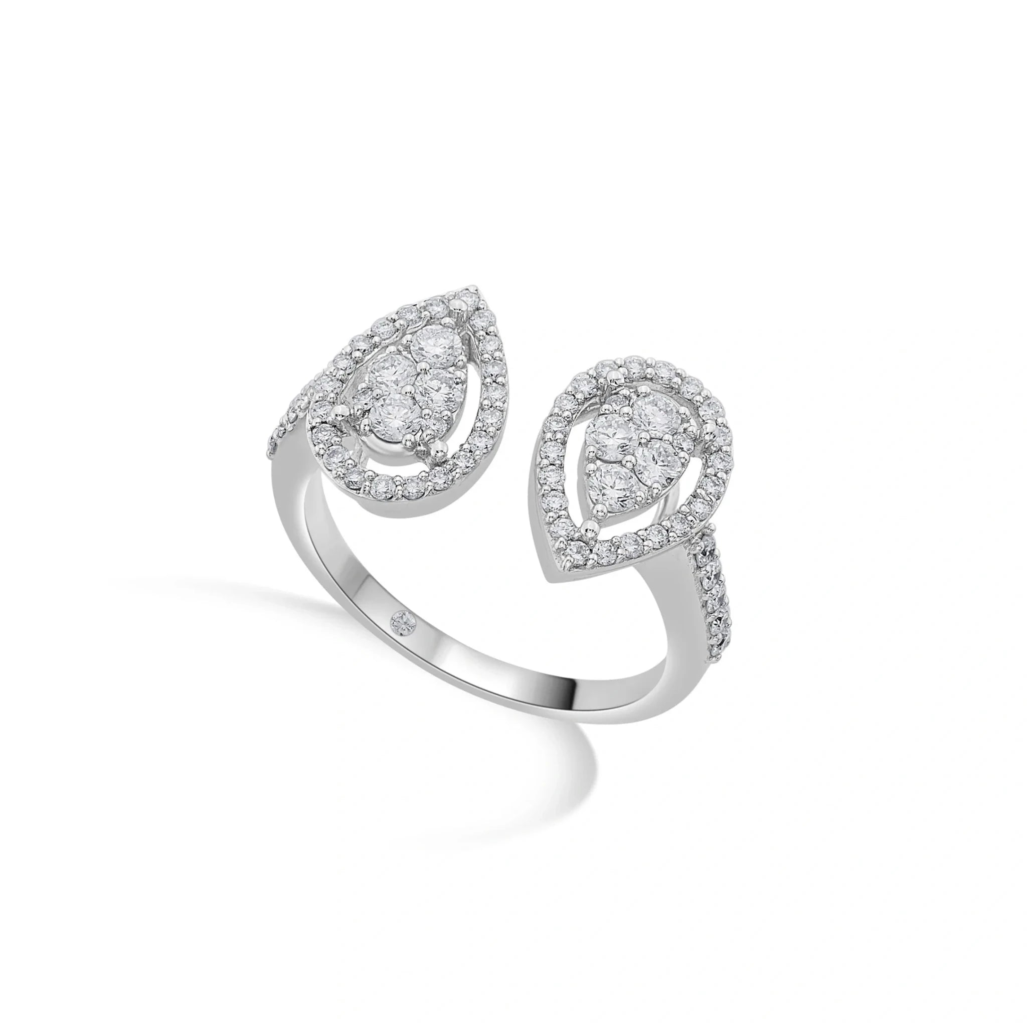 Enchante Lumiere Twin Teardrop Ring - Zen Diamond India