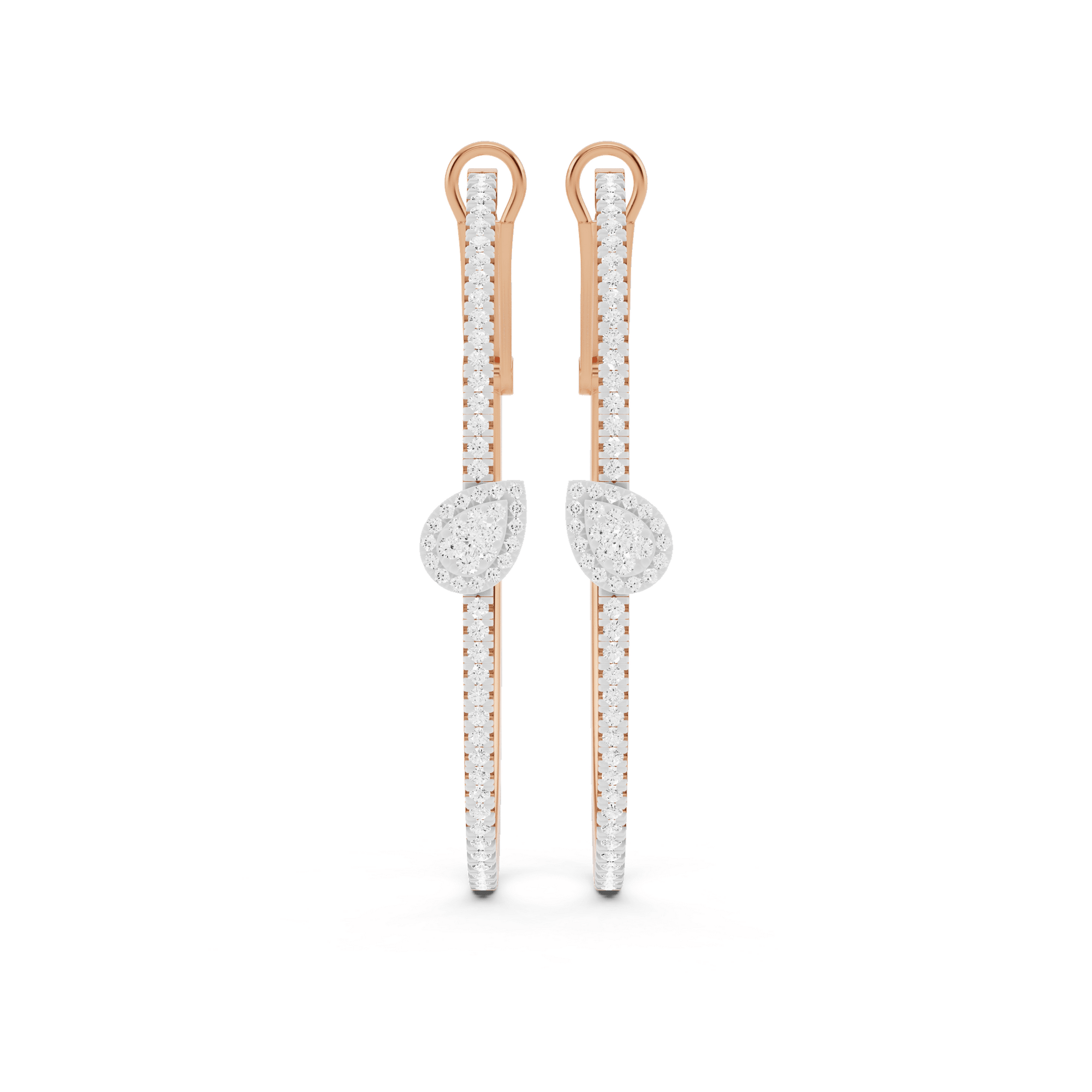 Sassy Drop Pave Hoops