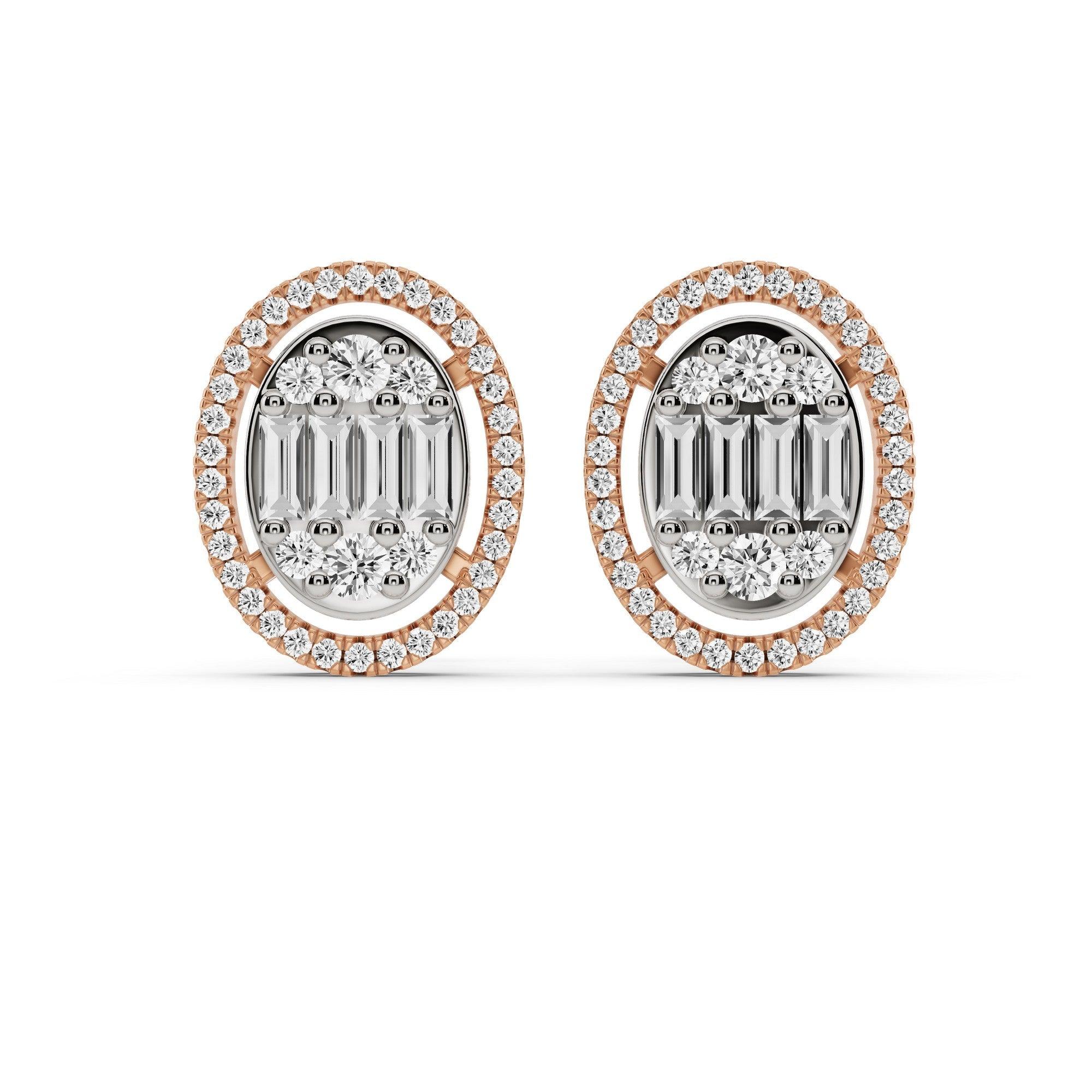 Signature Large Oval Pave Solitaire Earrings