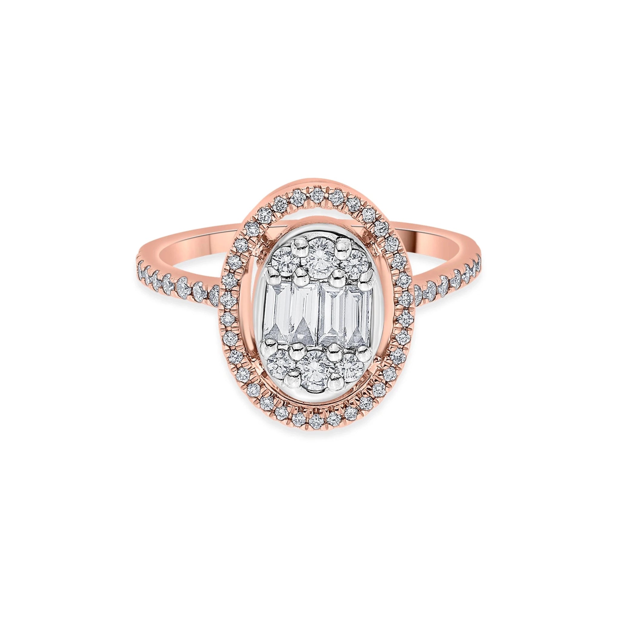 Signature Large Oval Pave Solitaire Ring - Zen Diamond India