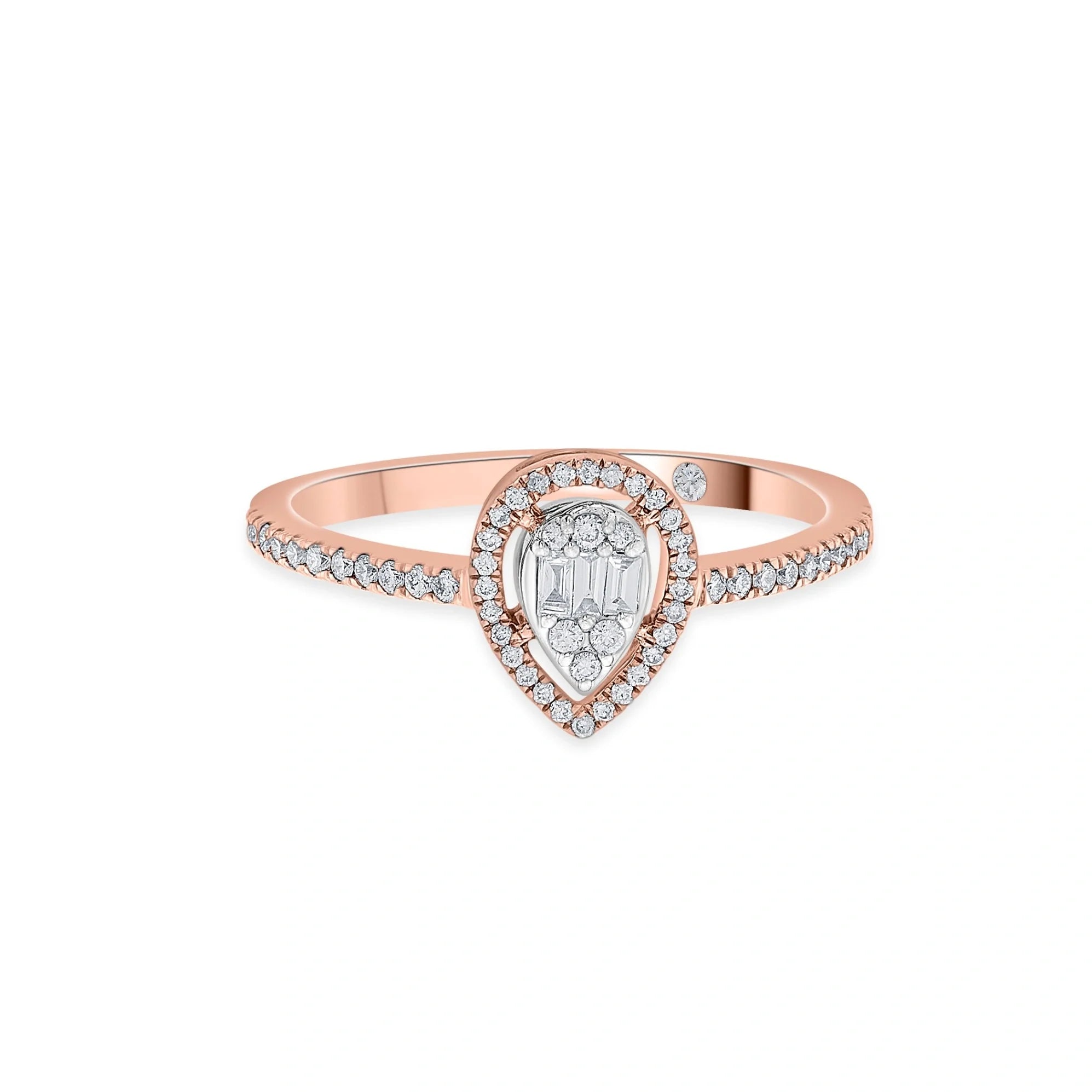 Signature Extra Small Drop Pave Solitaire Ring - Zen Diamond India
