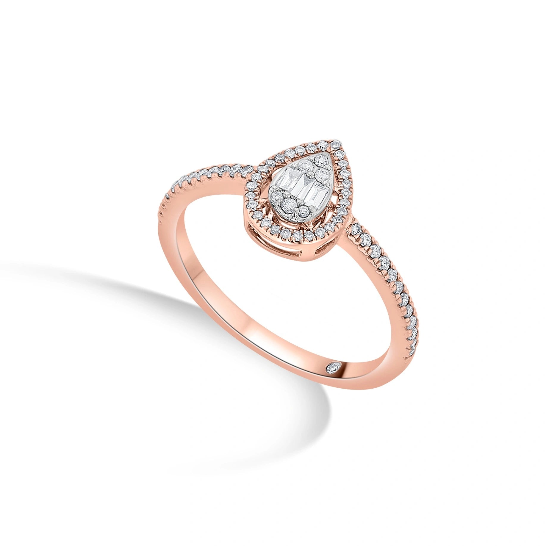 Signature Extra Small Drop Pave Solitaire Ring