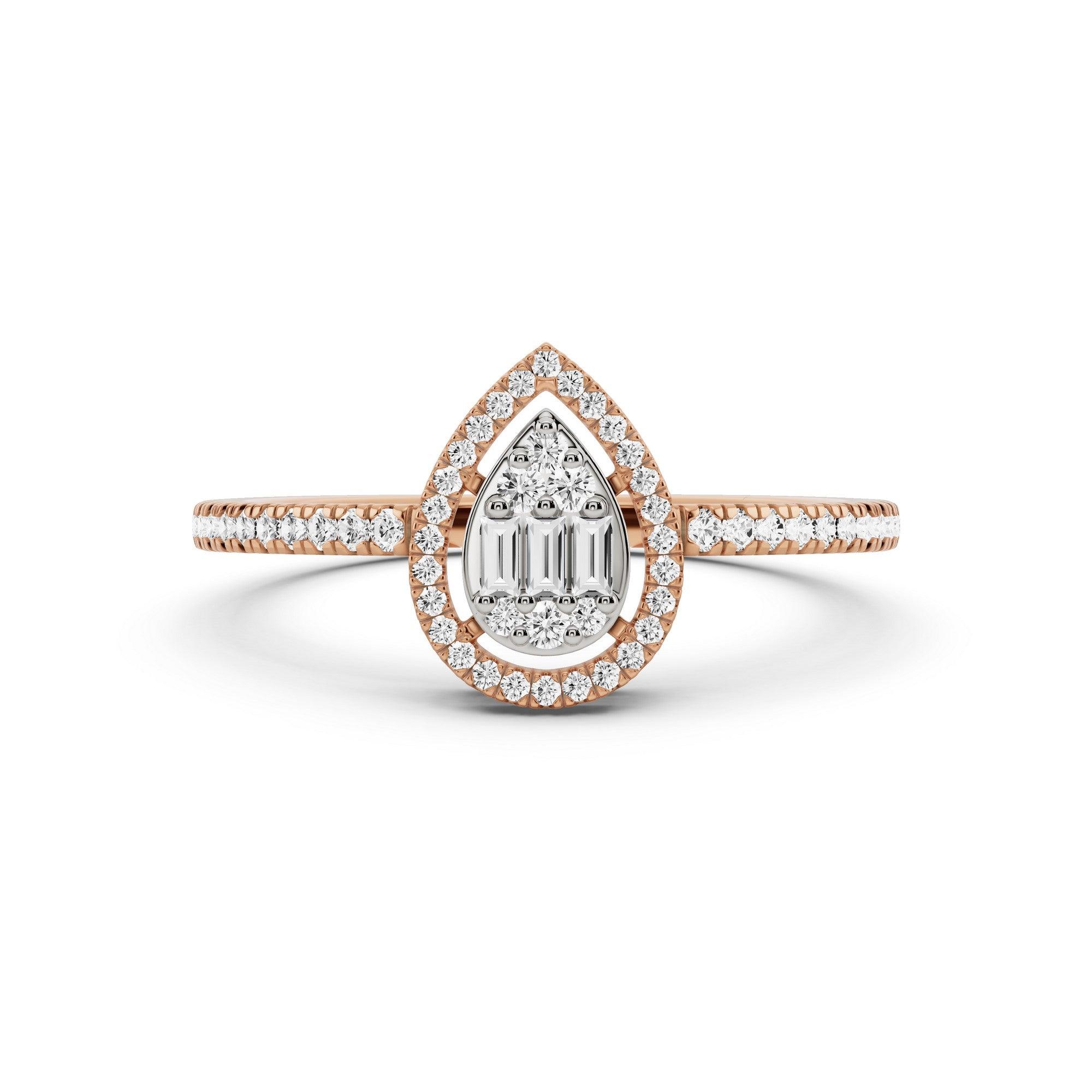 Signature Extra Small Drop Pave Solitaire Ring